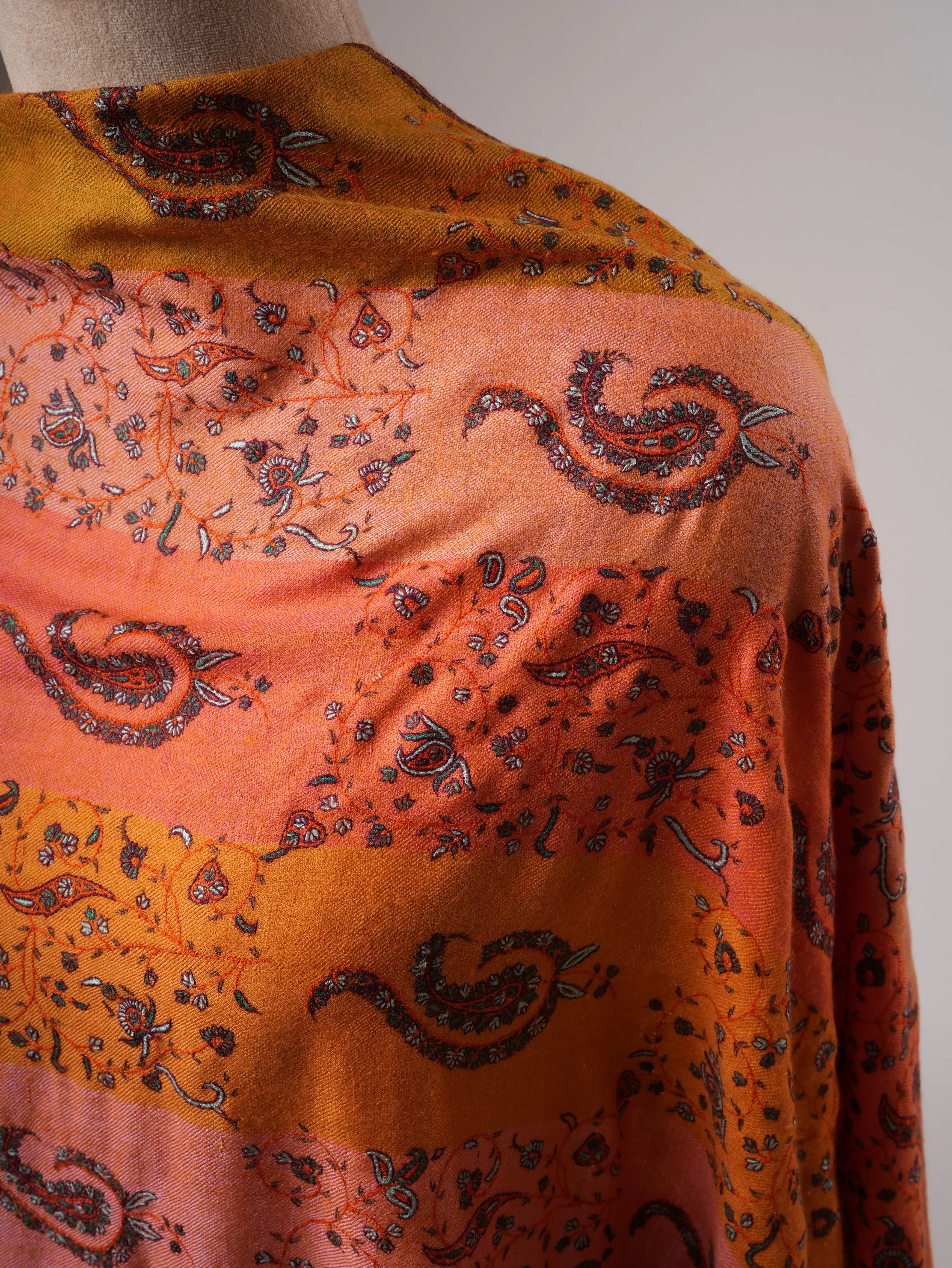 Handwoven Shahkaar Pashmina Shawl with Fine Embroidery Shahkaar