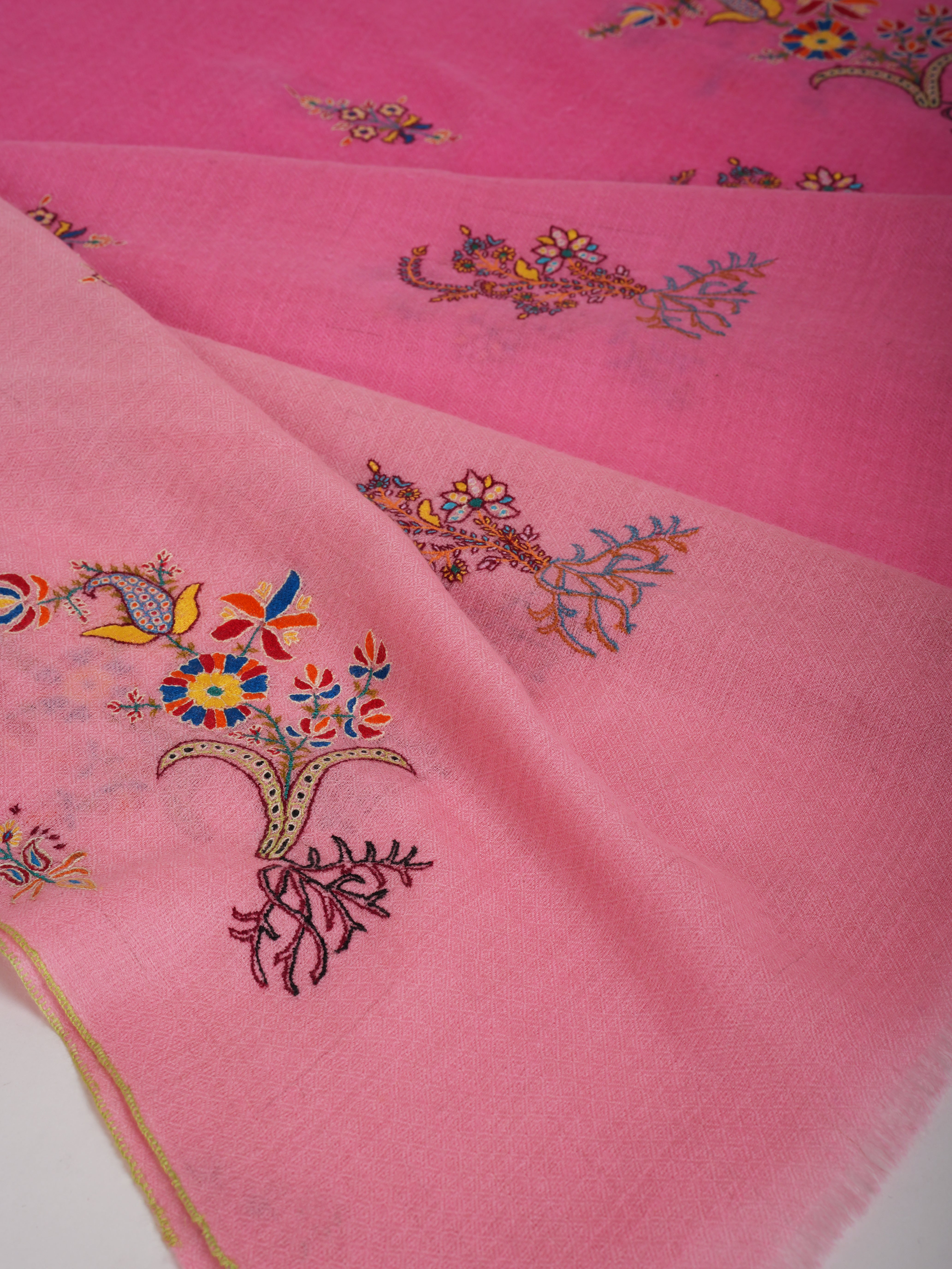 Ombre Handwoven Pashmina Shawl with Sozni Embroidery