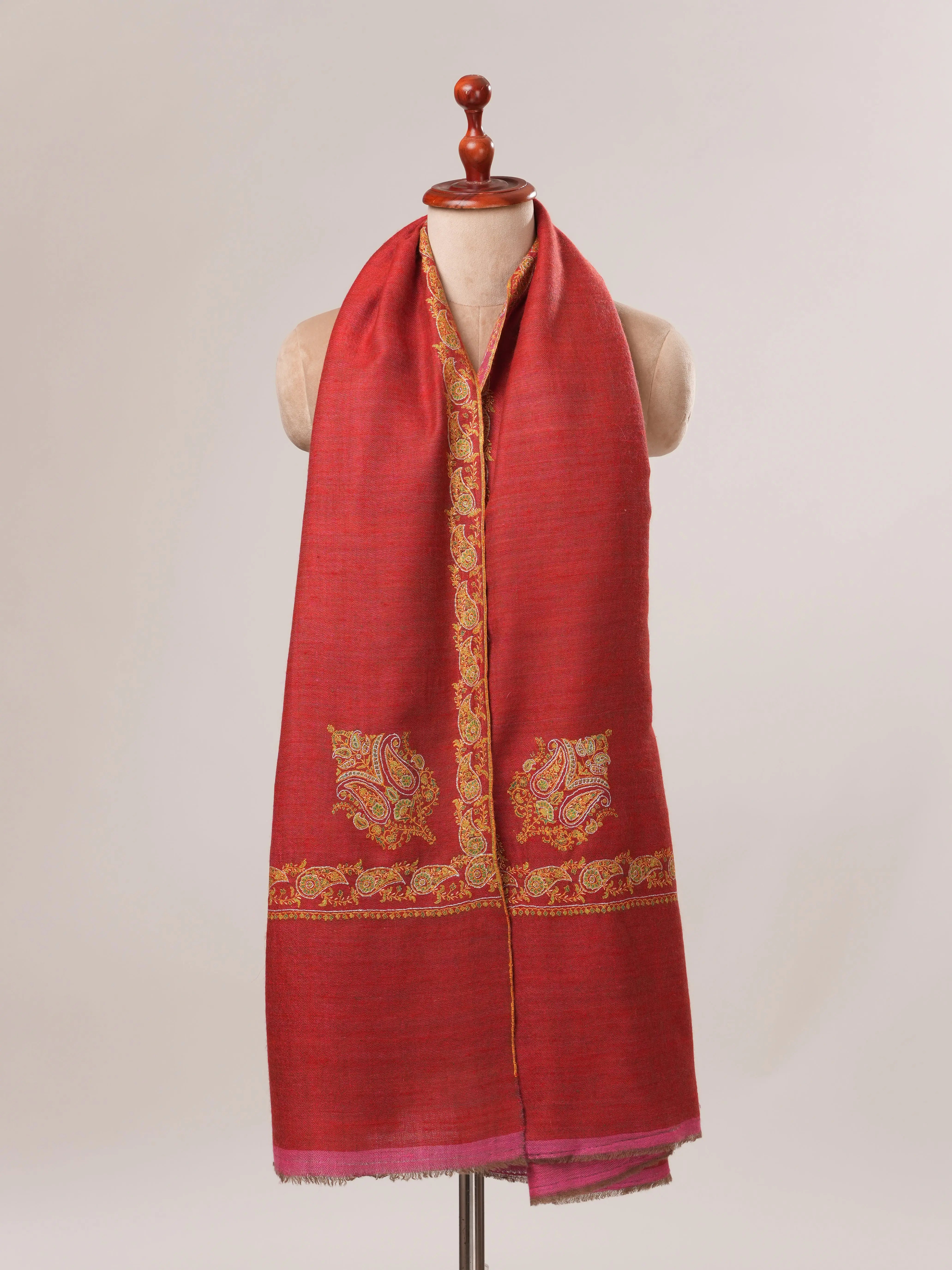 Two Tone Pure Pashmina Shawl with Neemdaur Hand Embroidery Shahkaar.com