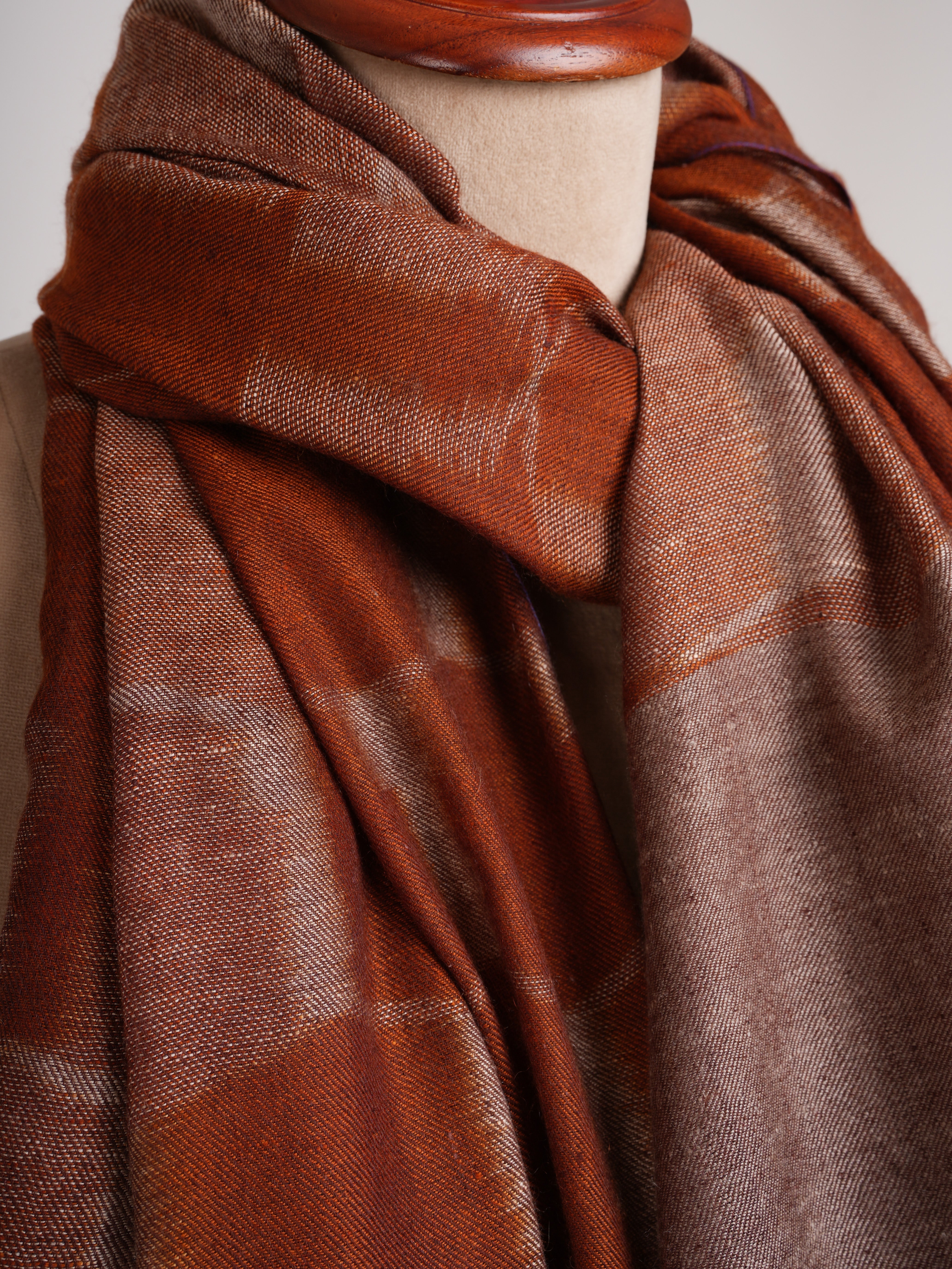 Burnt Orange Handwoven Pashmina Shawl Shahkaar