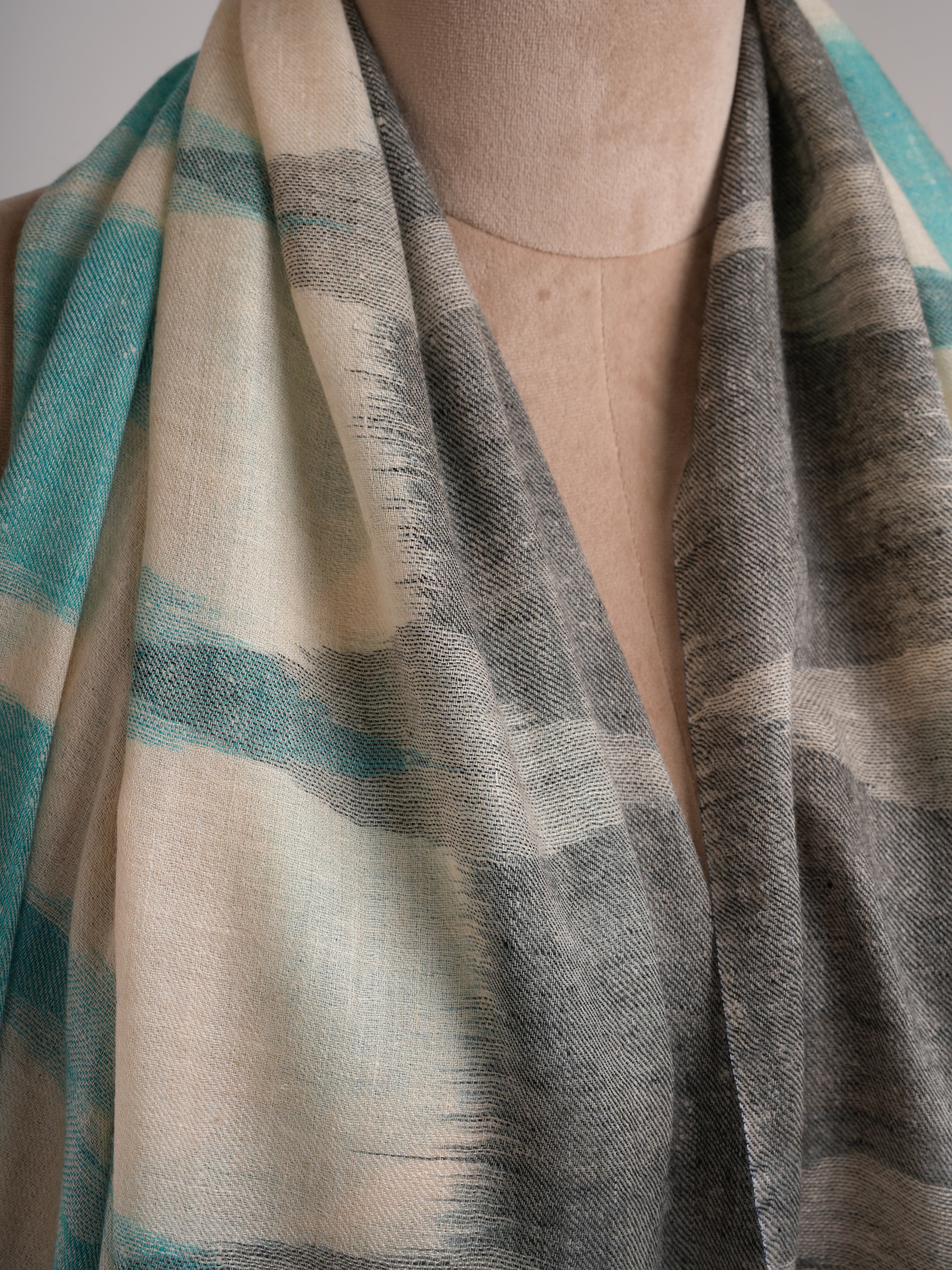Artic Blue Handwoven Pashmina Shawl