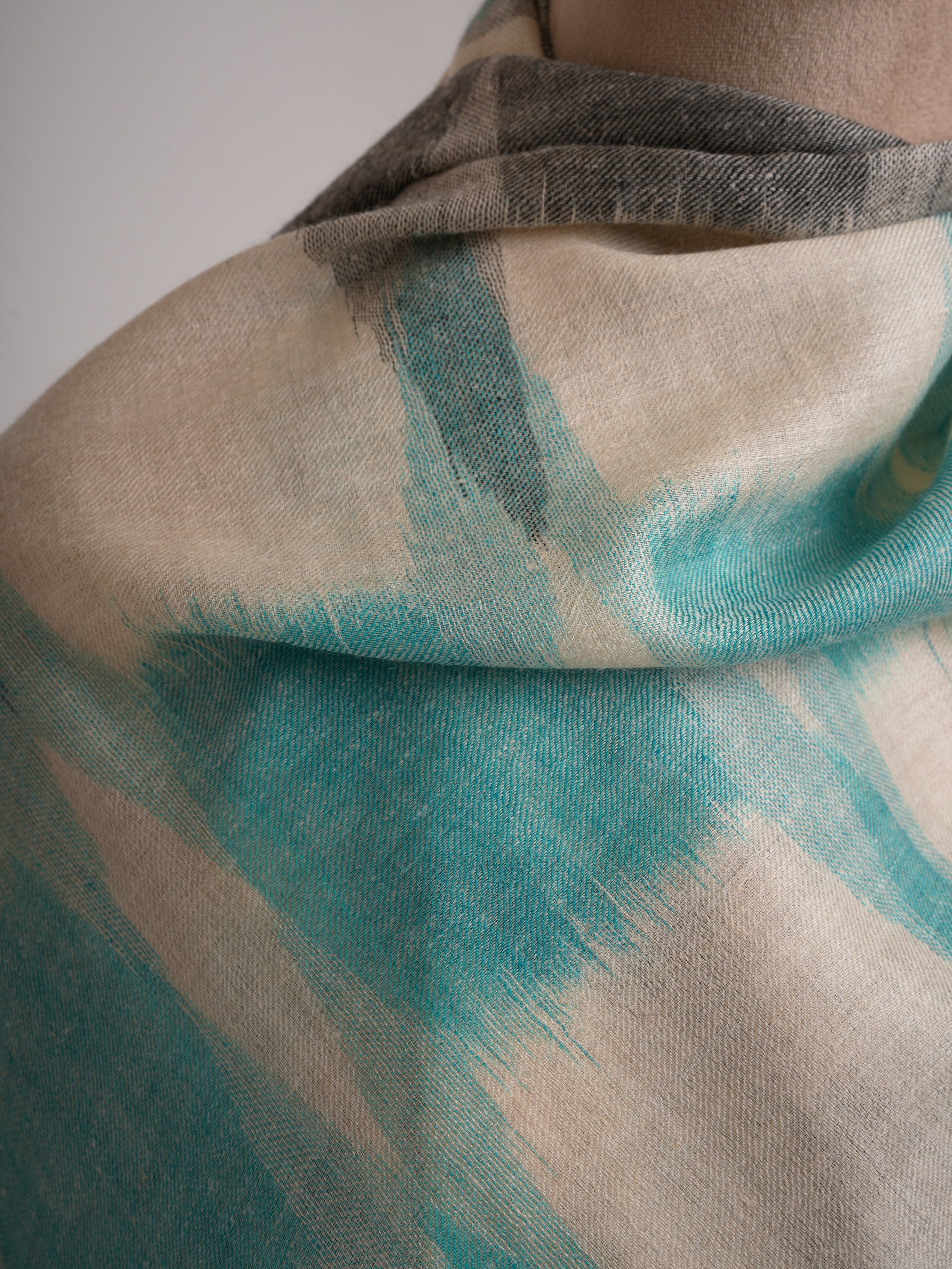 Artic Blue Handwoven Pashmina Shawl