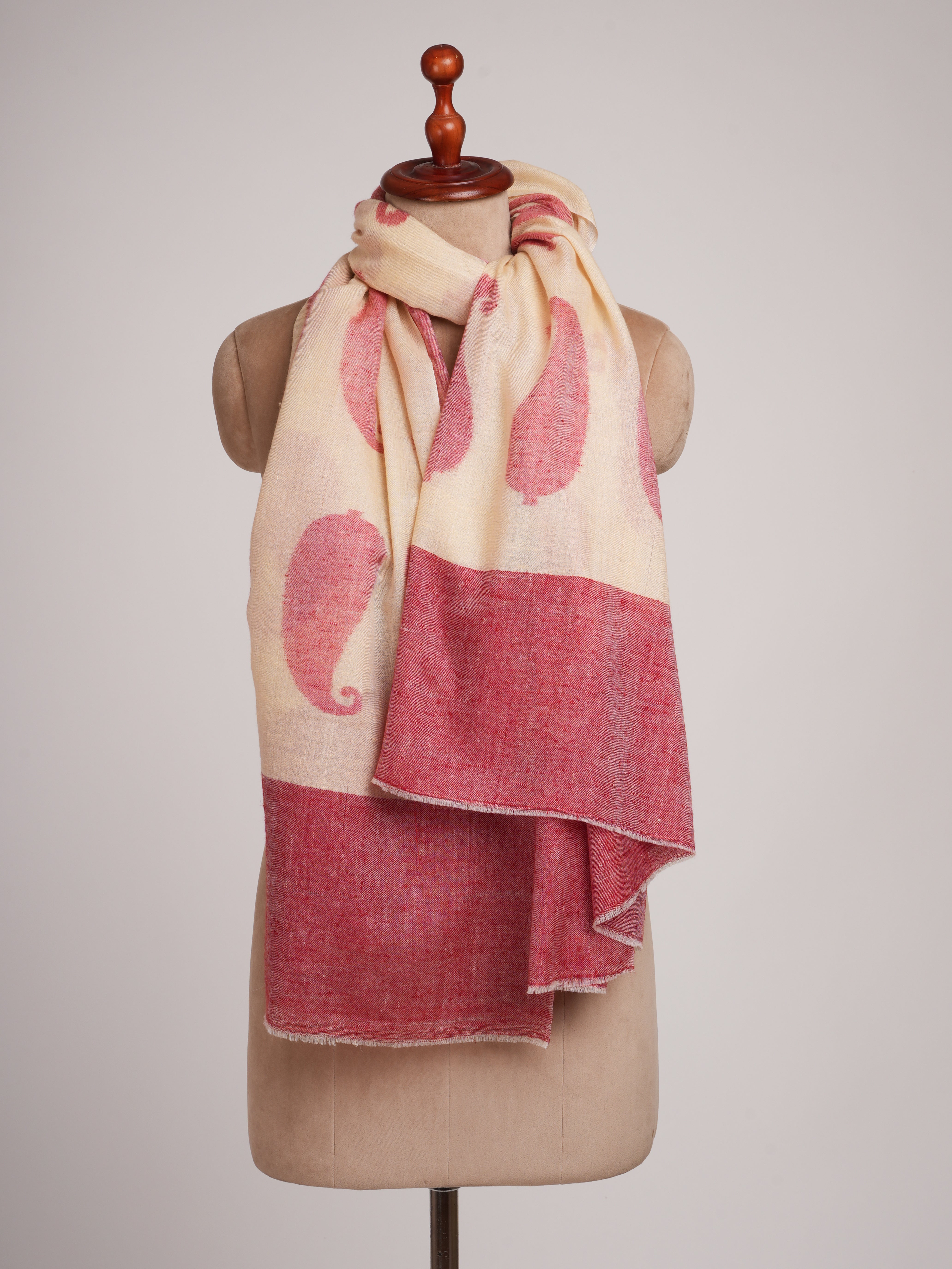 Ikat Paisley Handwoven Kashmiri Pashmina Shawl