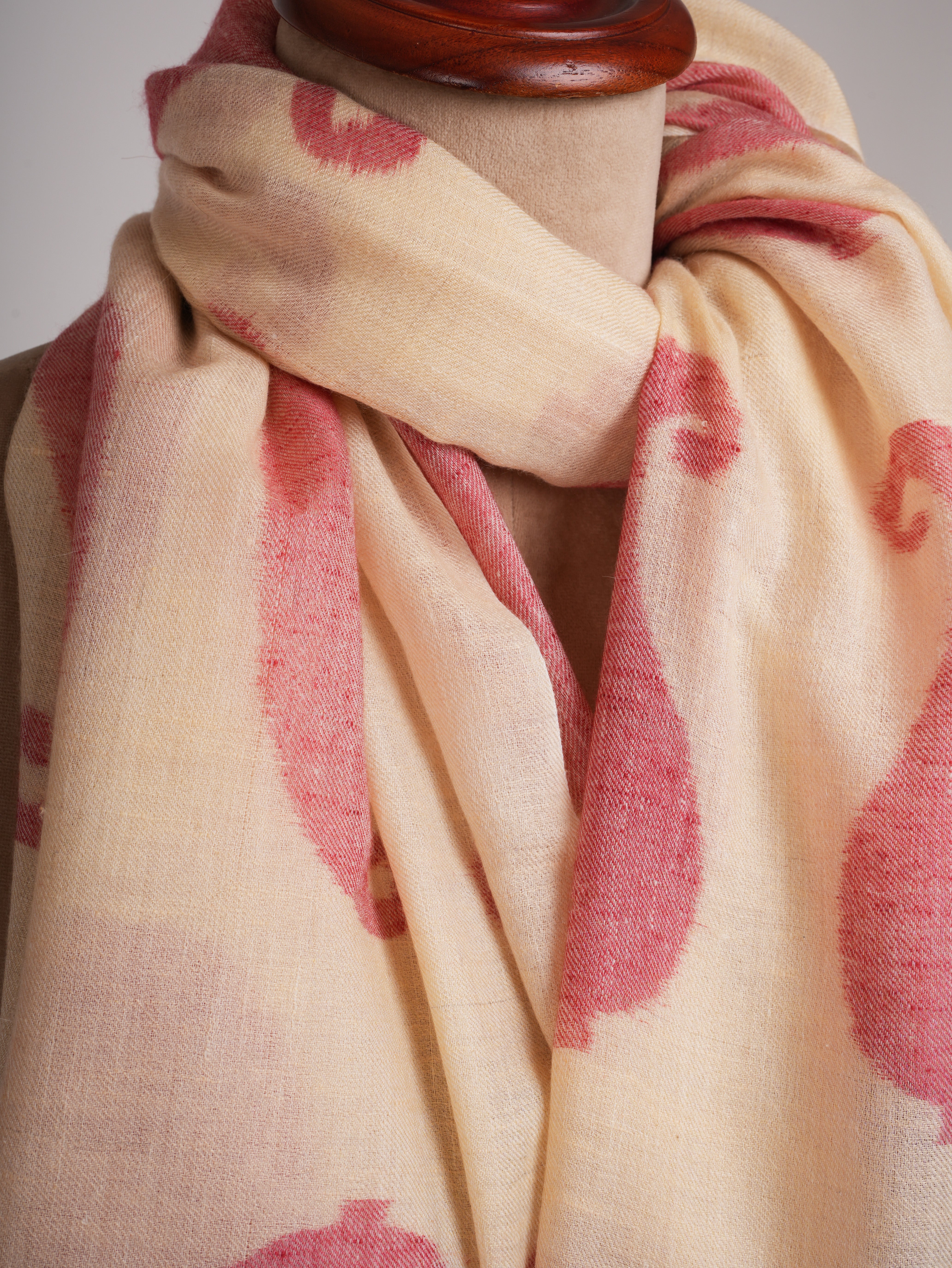 Ikat Paisley Handwoven Kashmiri Pashmina Shawl