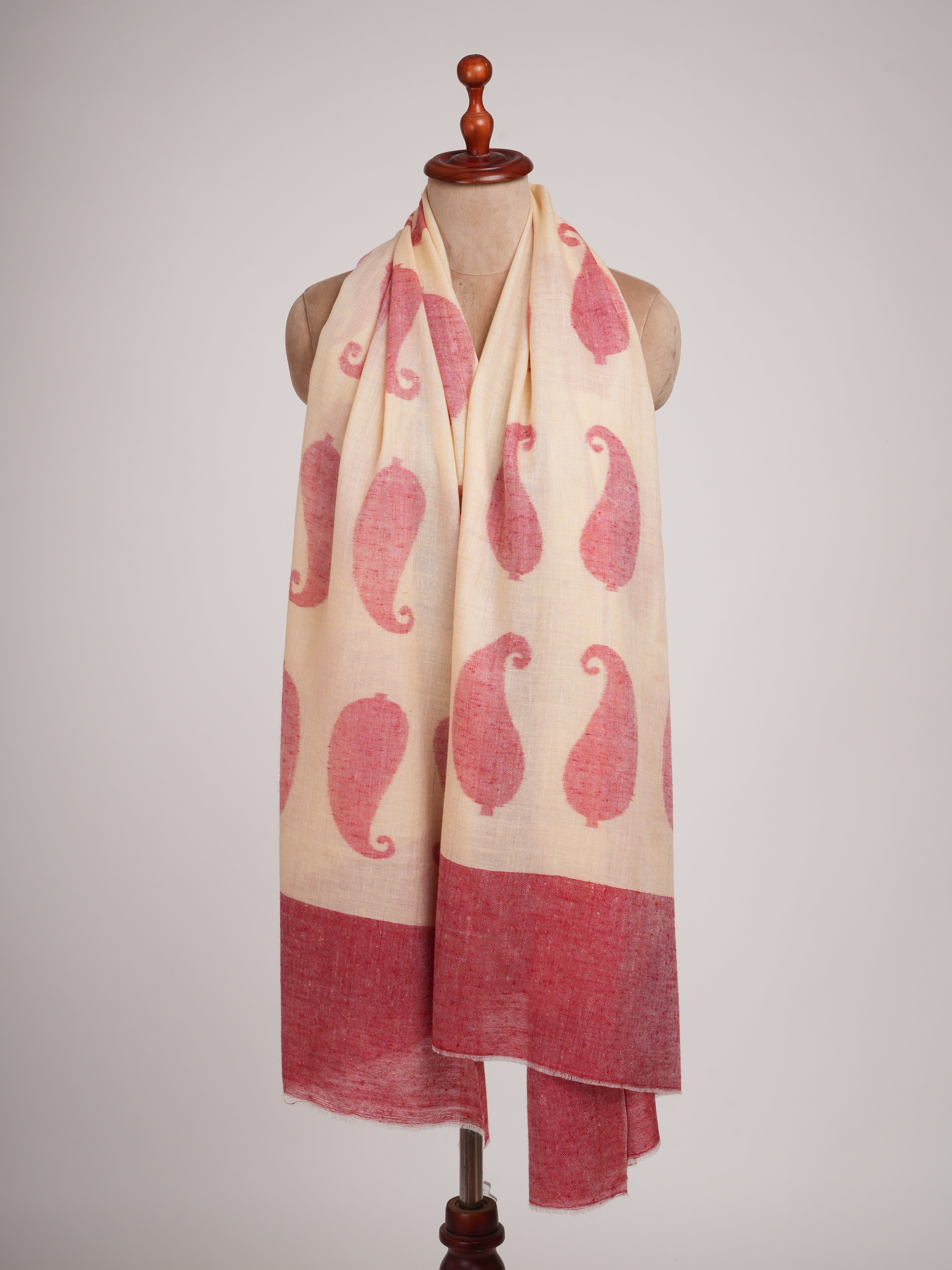 Ikat Paisley Handwoven Kashmiri Pashmina Shawl