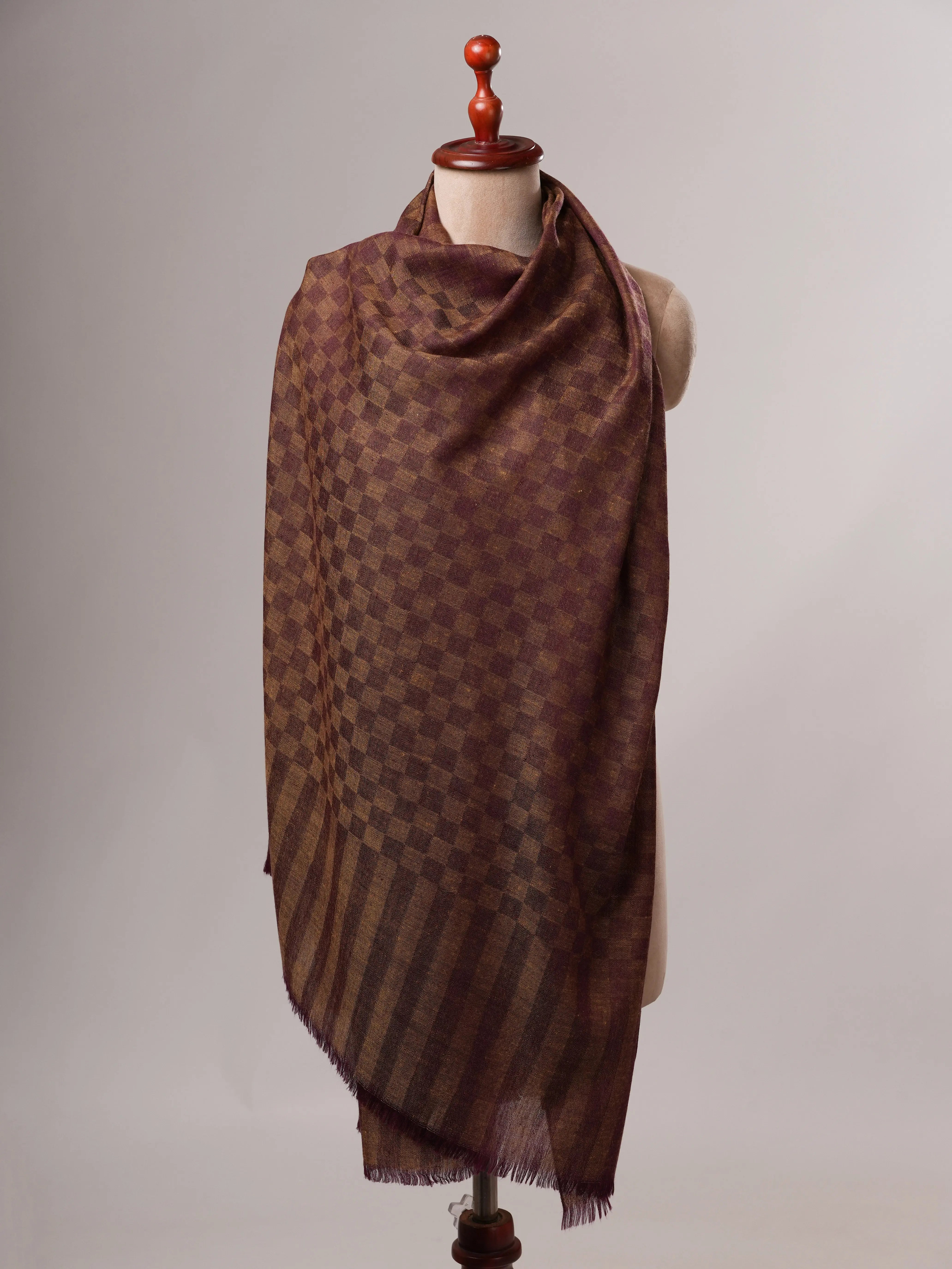 Two Tone Artisan Crafted Pure Pashmina Shawl Shahkaar