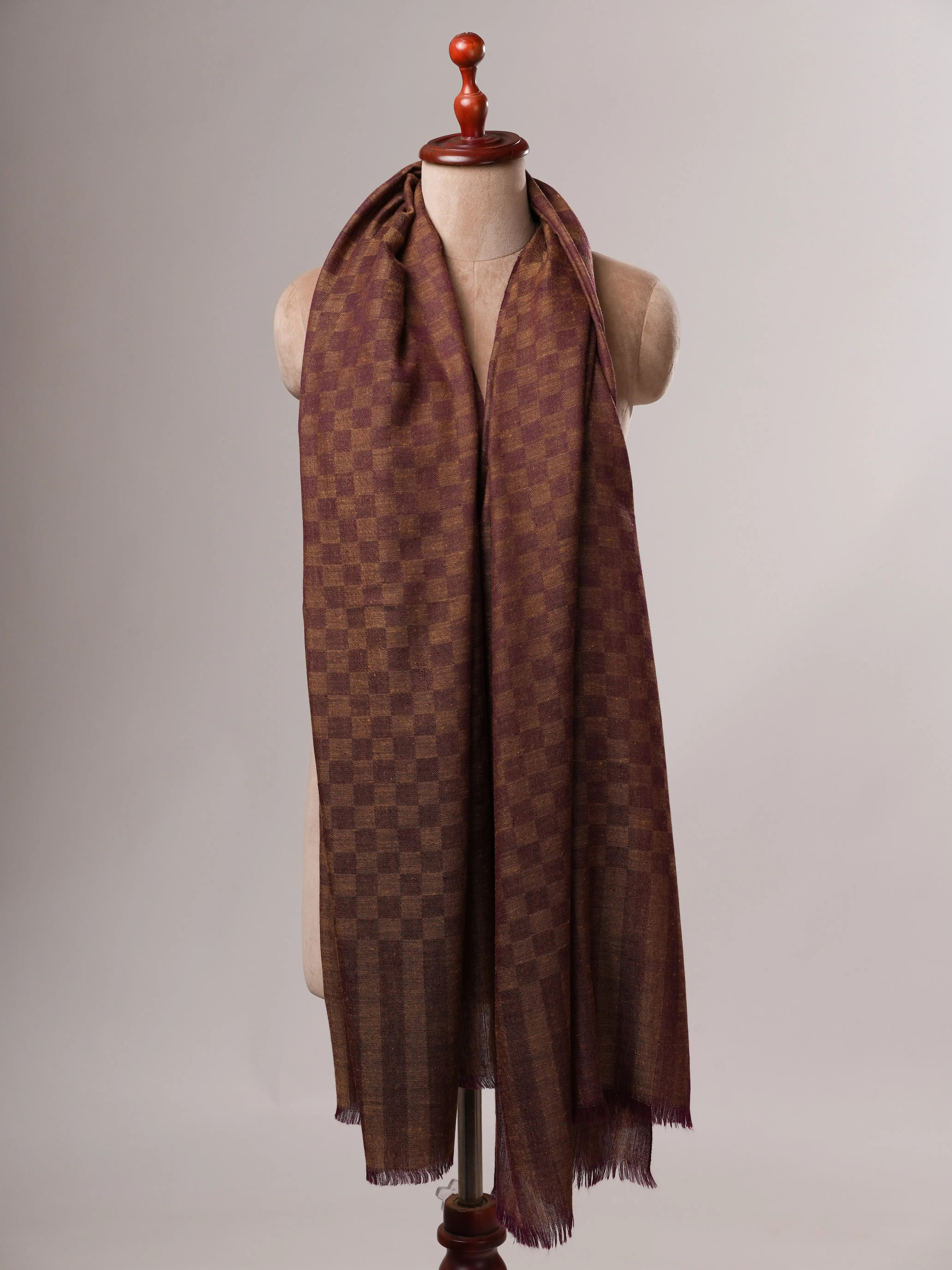 Two Tone Artisan Crafted Pure Pashmina Shawl Shahkaar