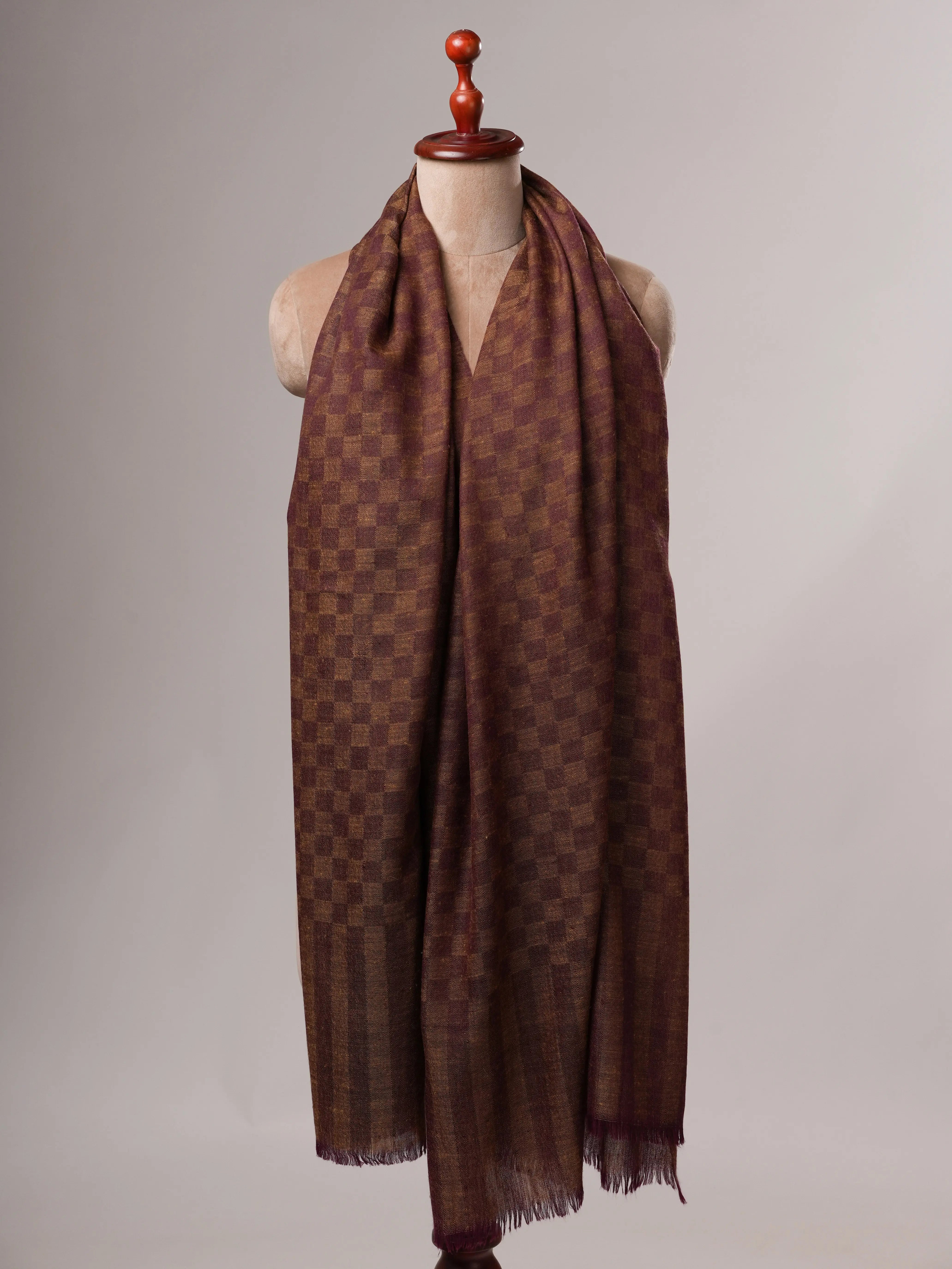 Two Tone Artisan Crafted Pure Pashmina Shawl Shahkaar