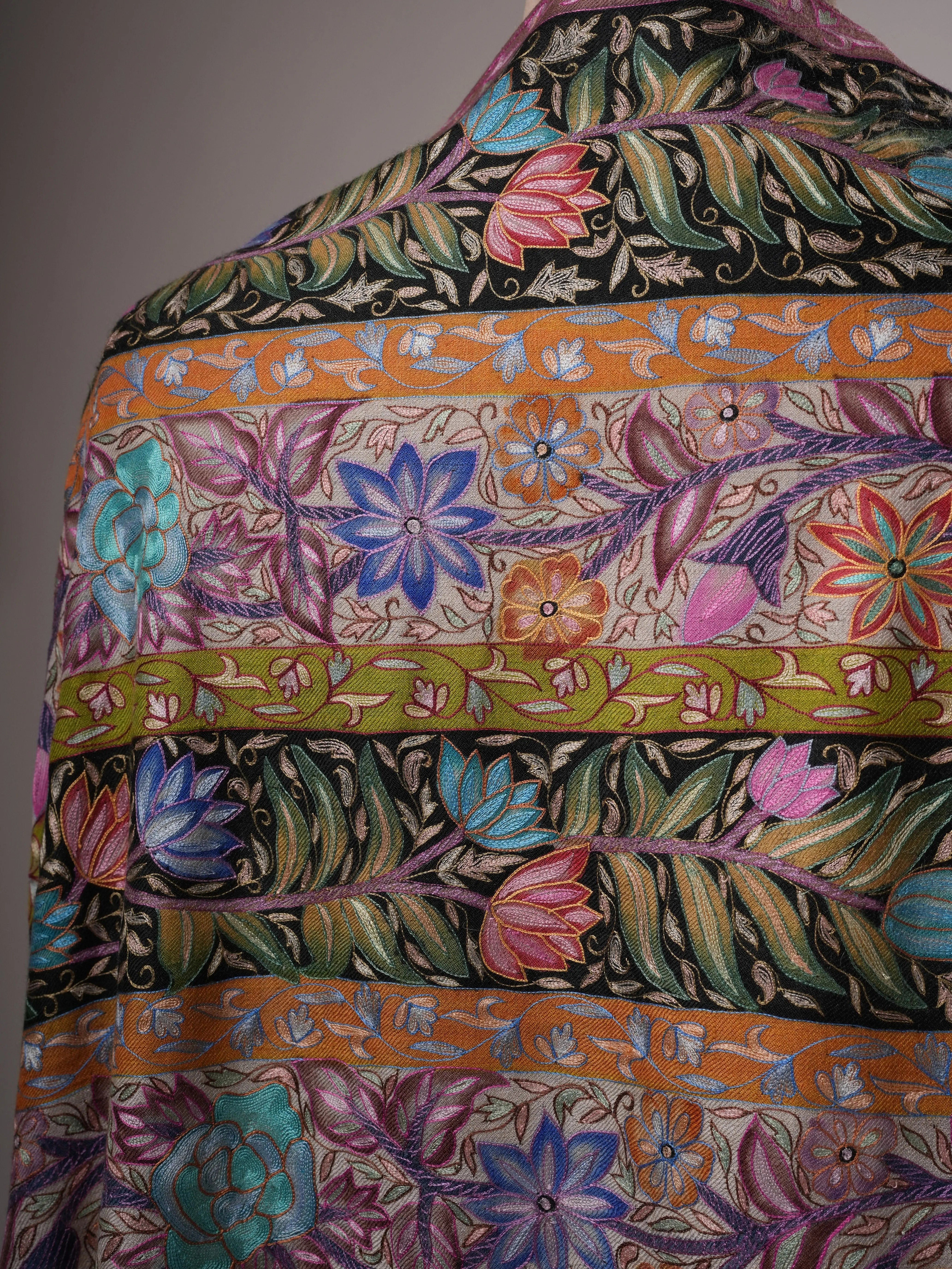 Handpainted Kalamkari Handwoven Pashmina Shawl Shahkaar