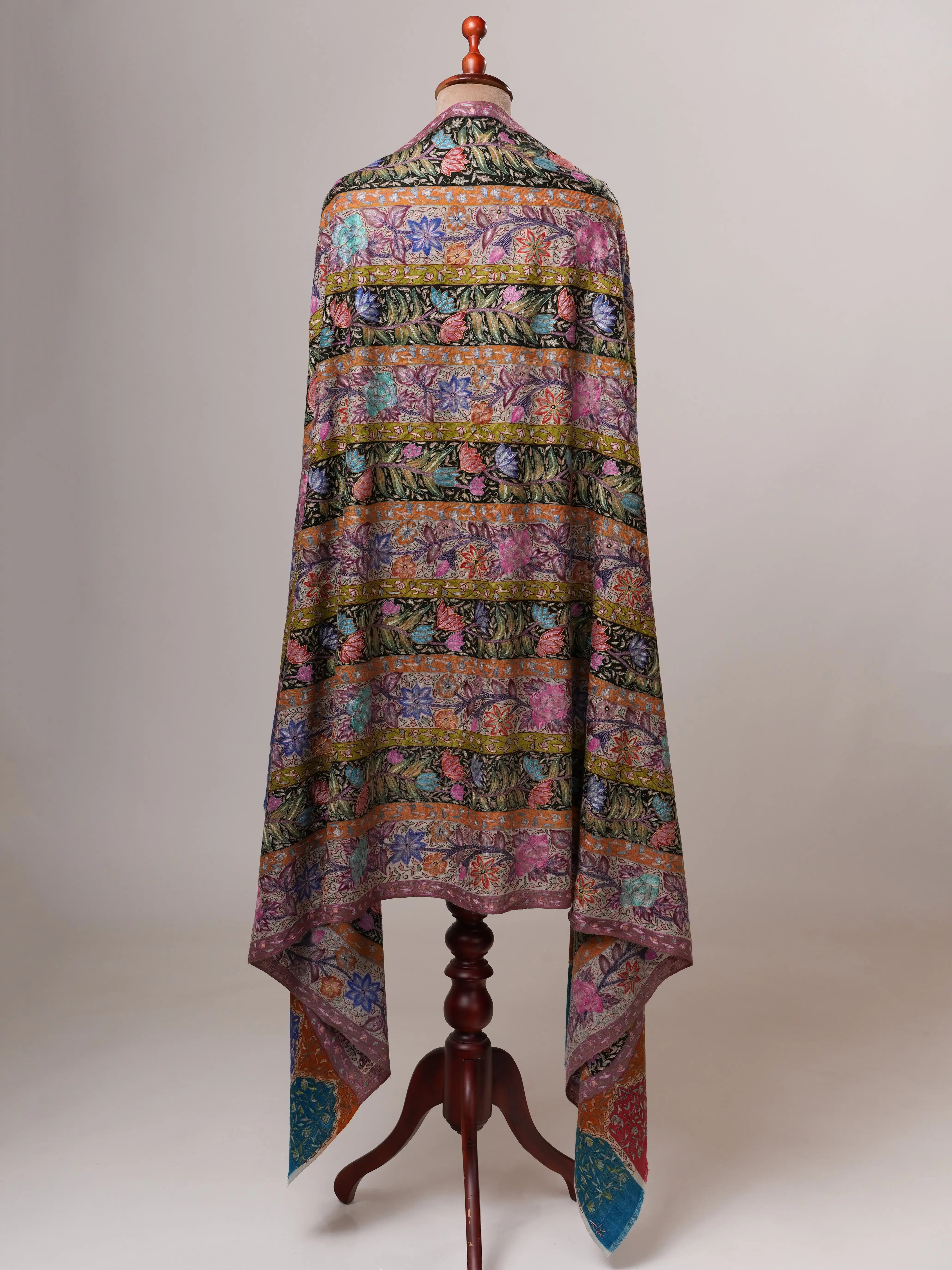 Handpainted Kalamkari Handwoven Pashmina Shawl Shahkaar