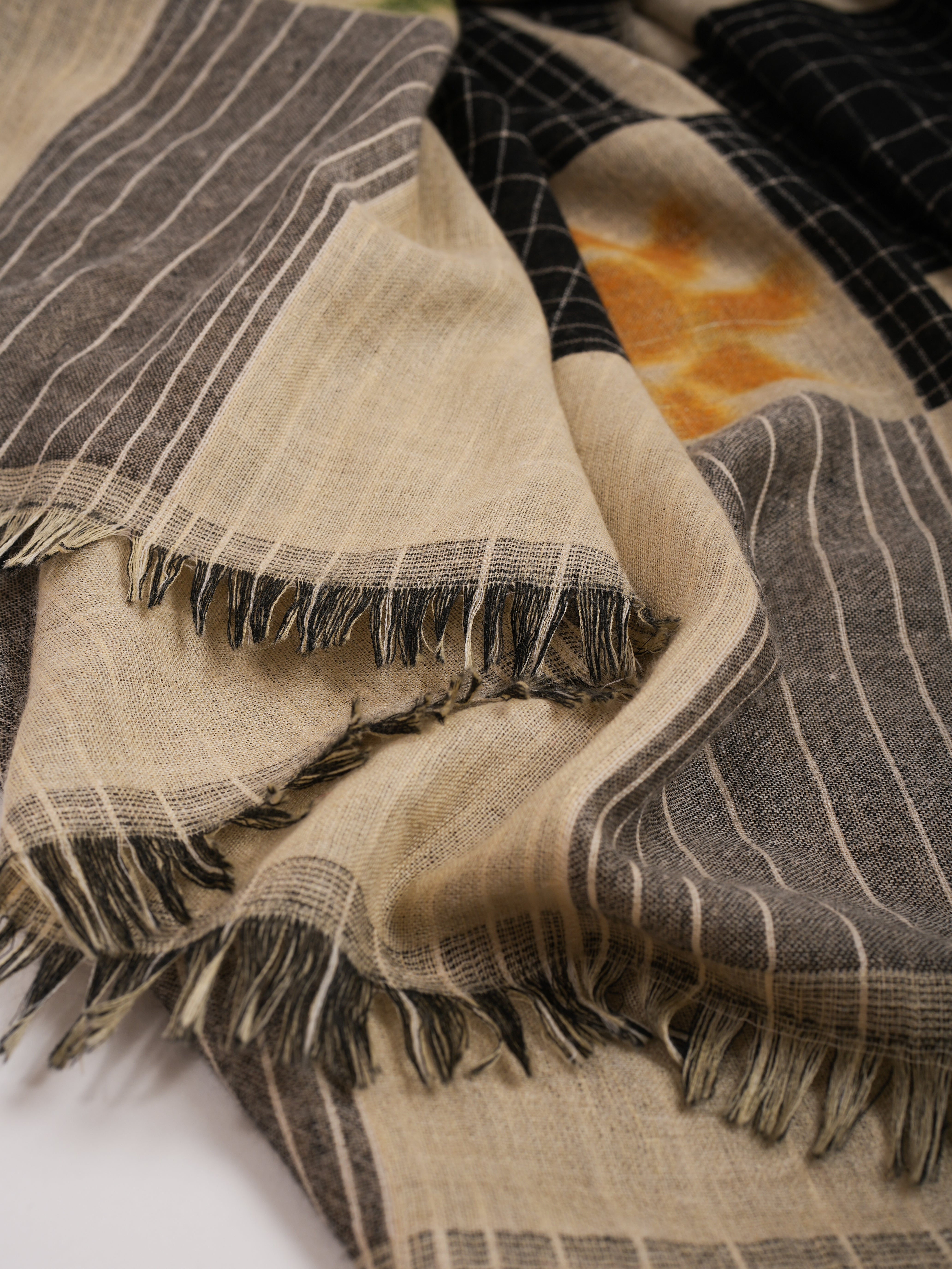 Handwoven Dorukha Dualshade Ikat Indian Shawl Shahkaar