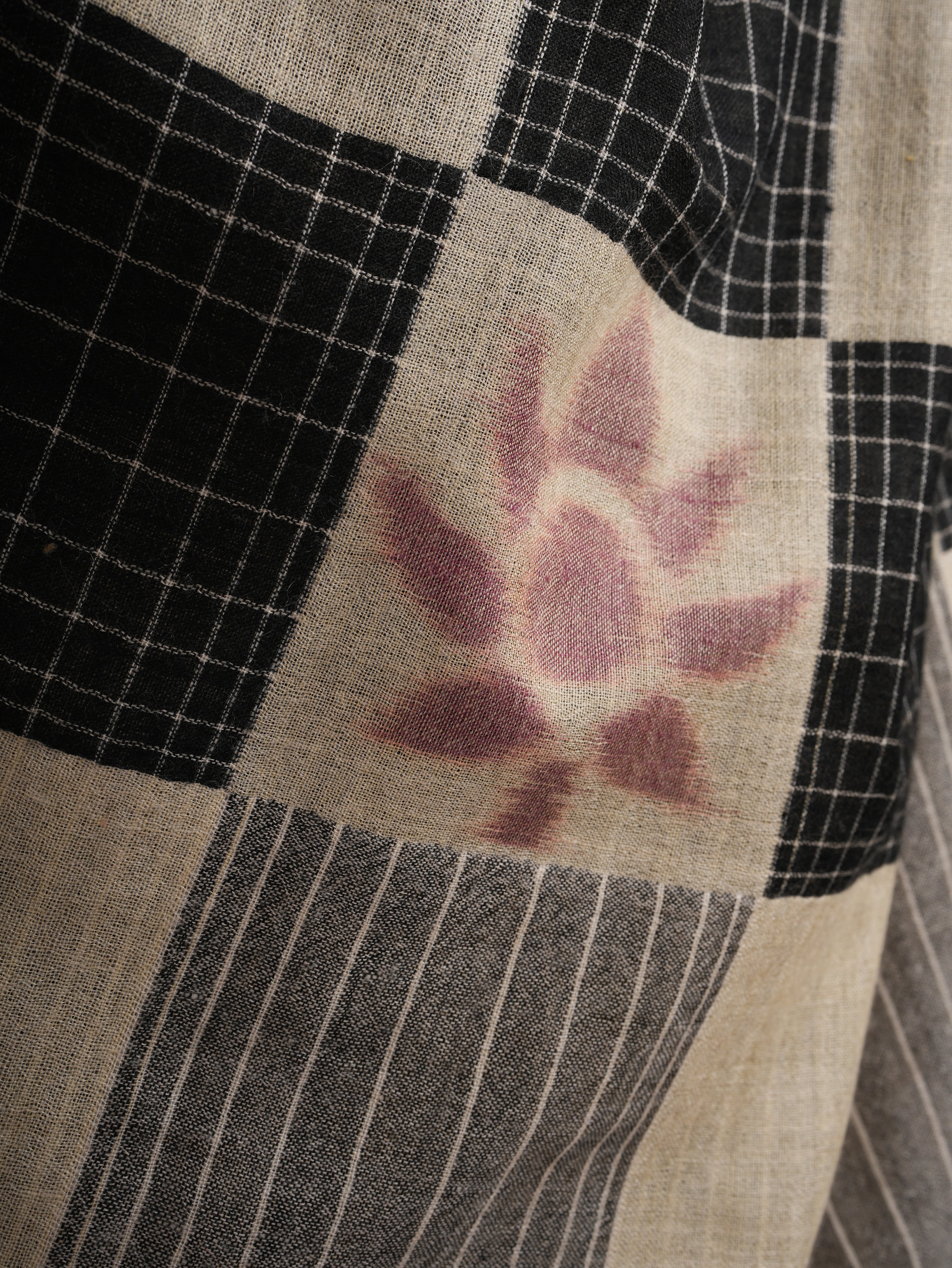 Handwoven Dorukha Dualshade Ikat Indian Shawl Shahkaar