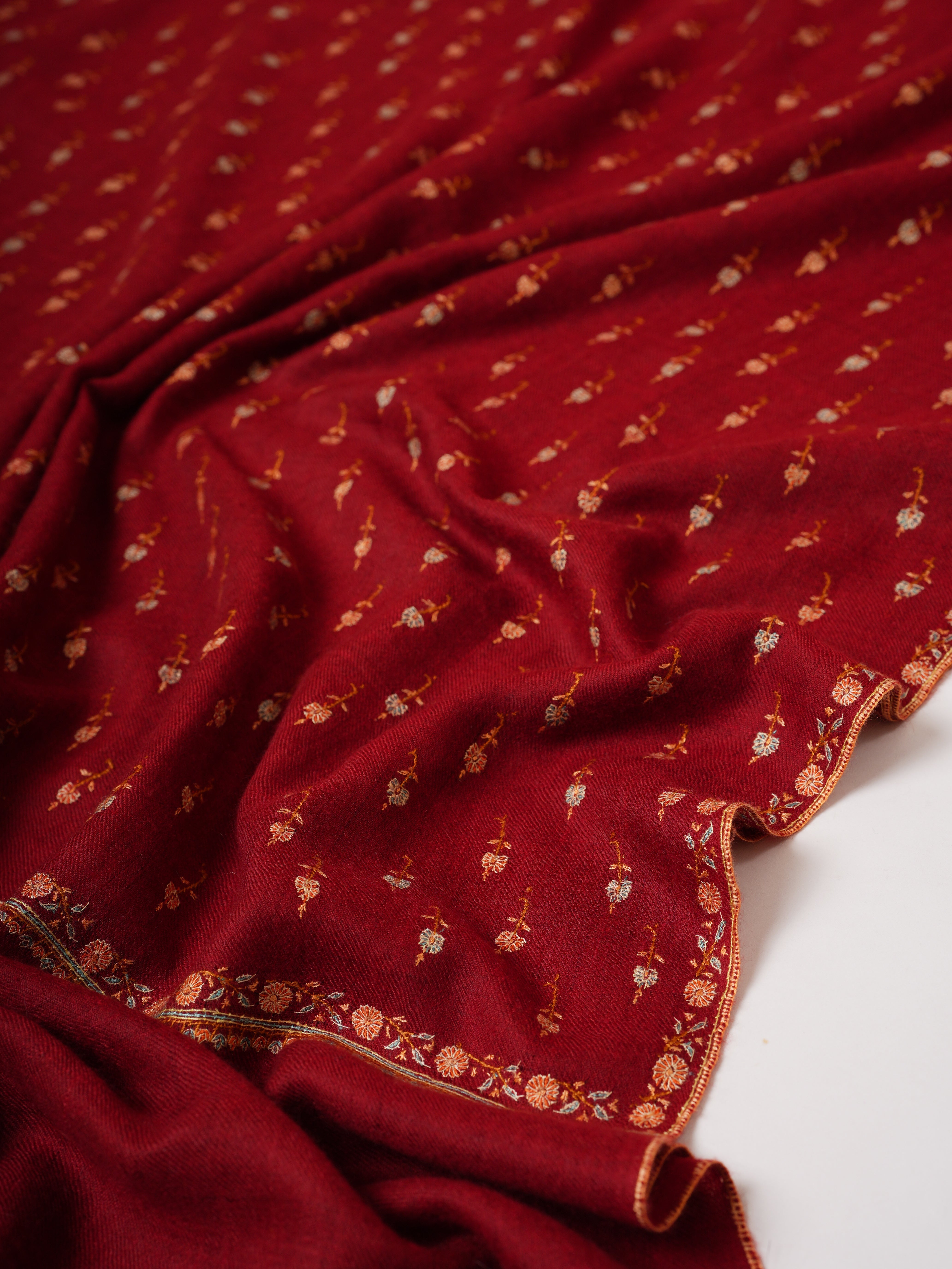 Machie Buteh Embroidered Soft Shahkaar Pashmina Shawl Shahkaar