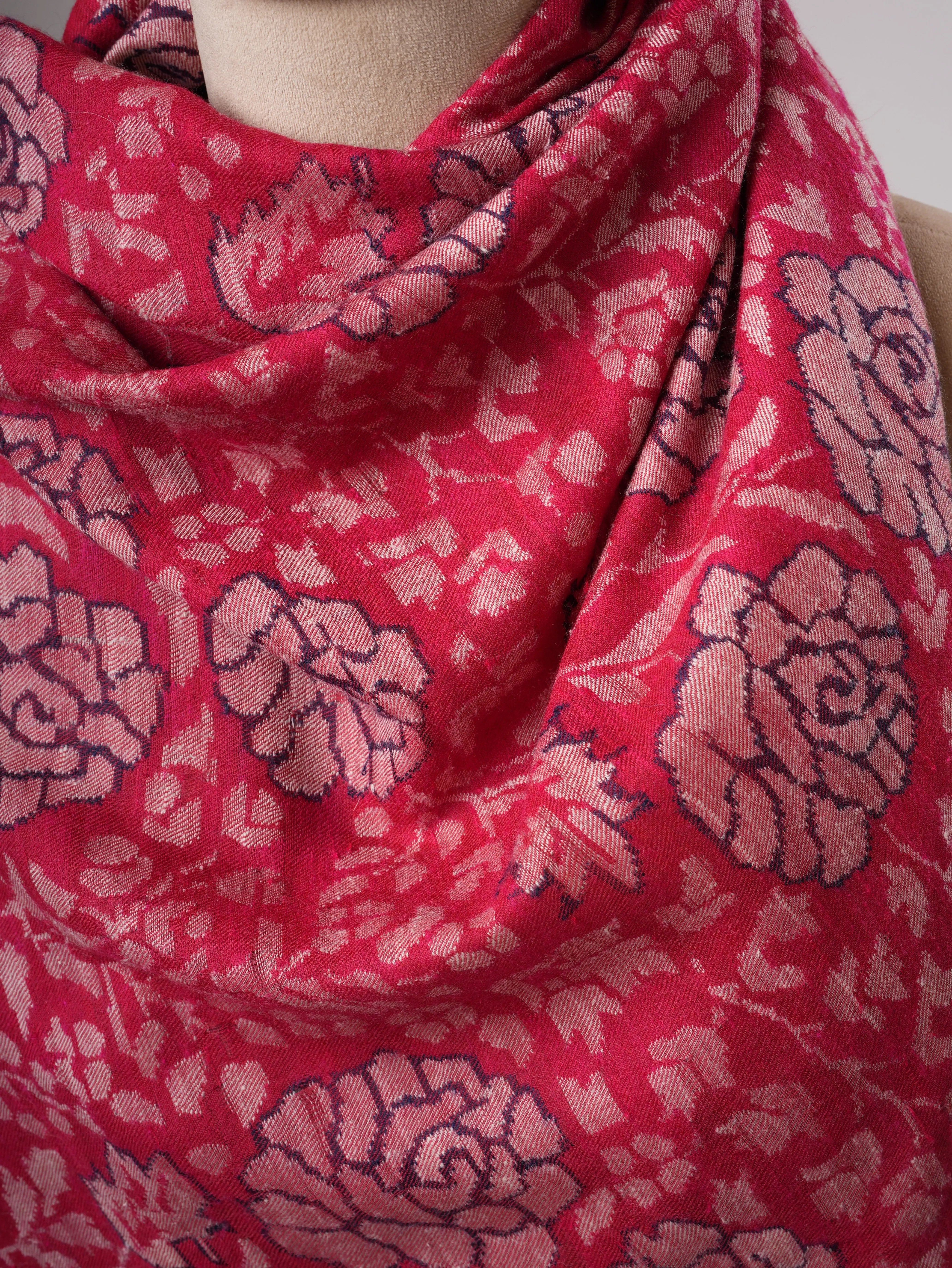 Handwoven Kani Pashmina Shawl with Floral Motifs Shahkaar