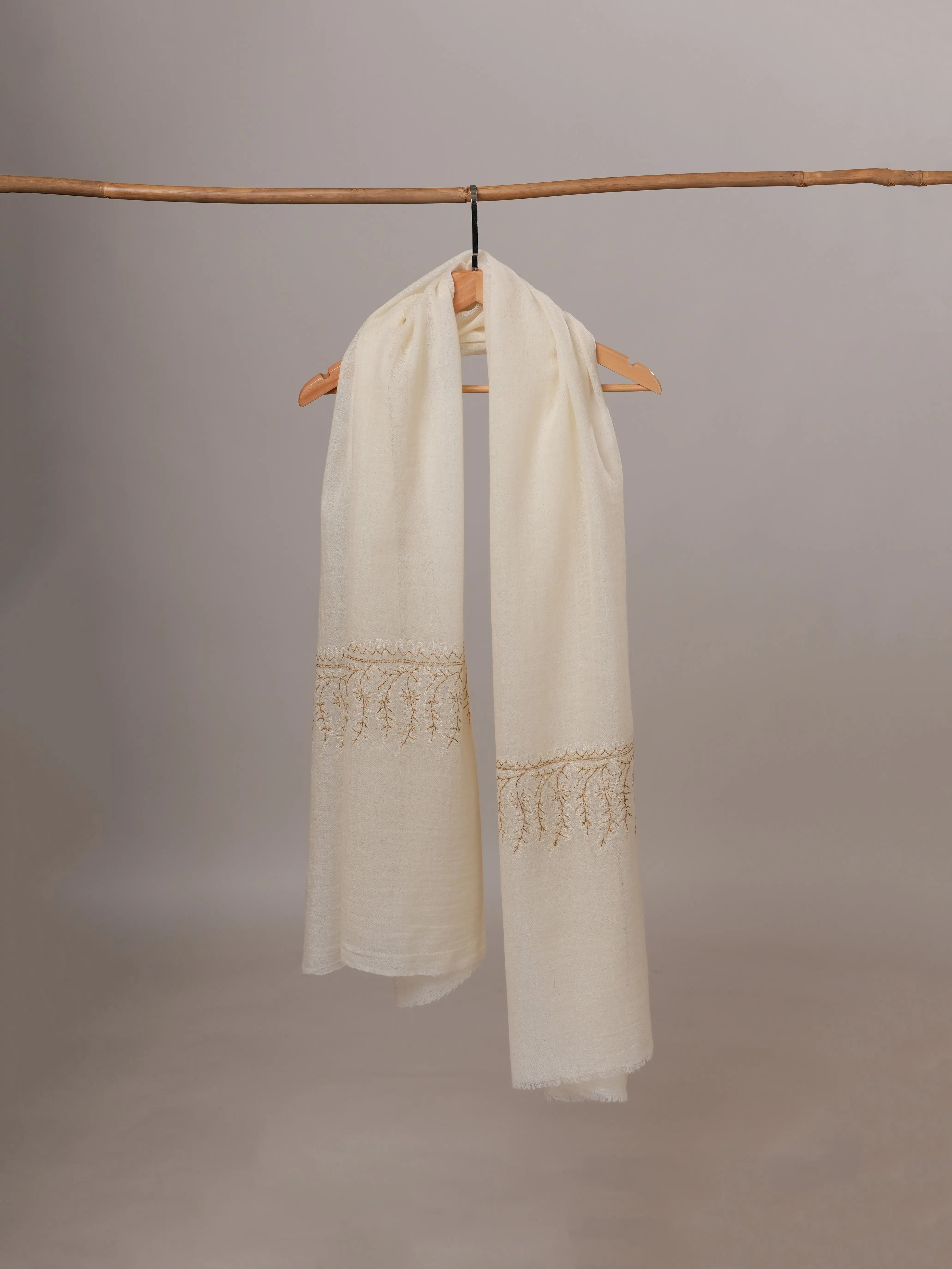 Boiled Wool Hand Embroidered Palla Featherlight Shawl Shahkaar Global