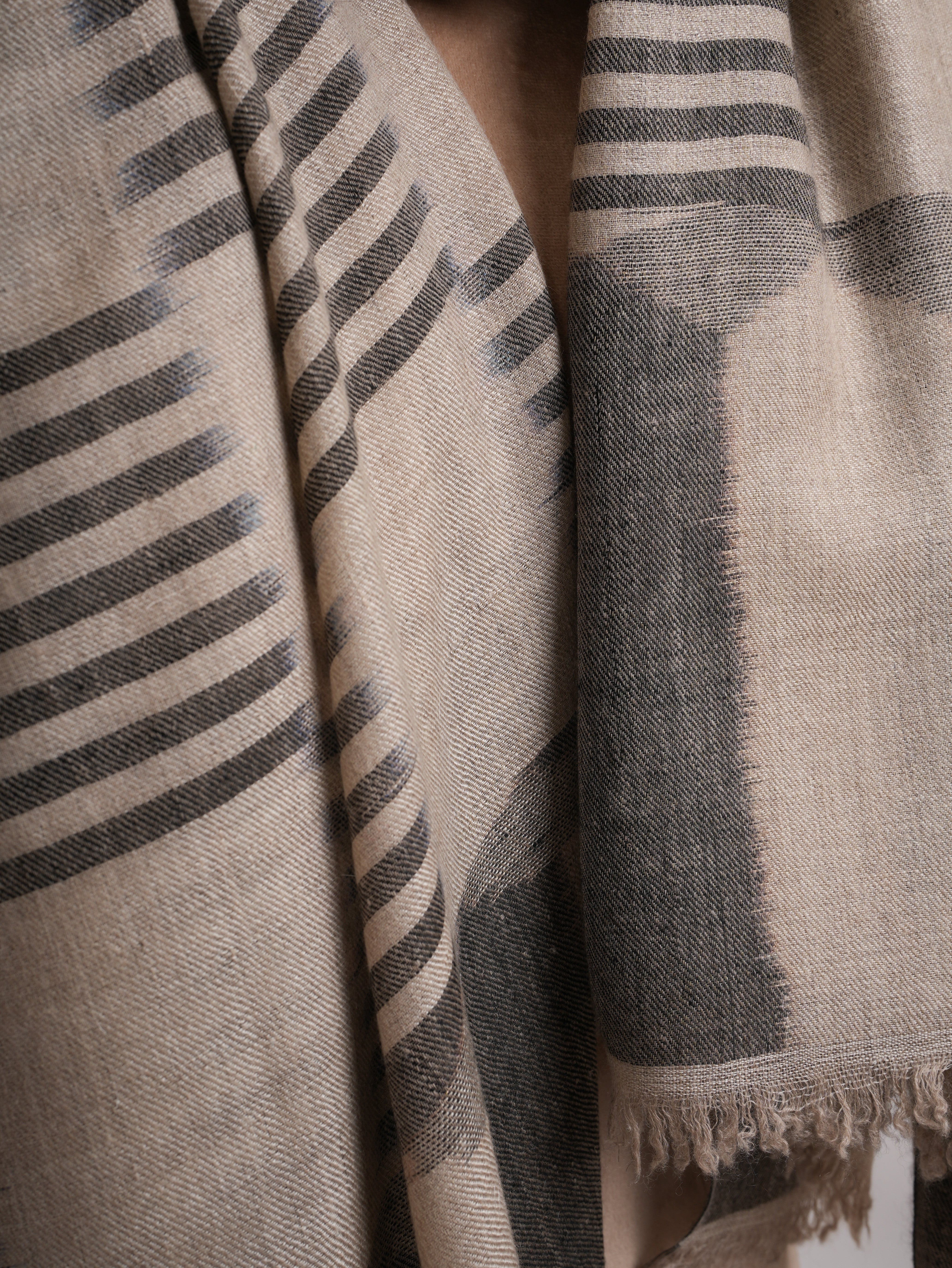Black and Grey Travel Friendly XL Pashmina