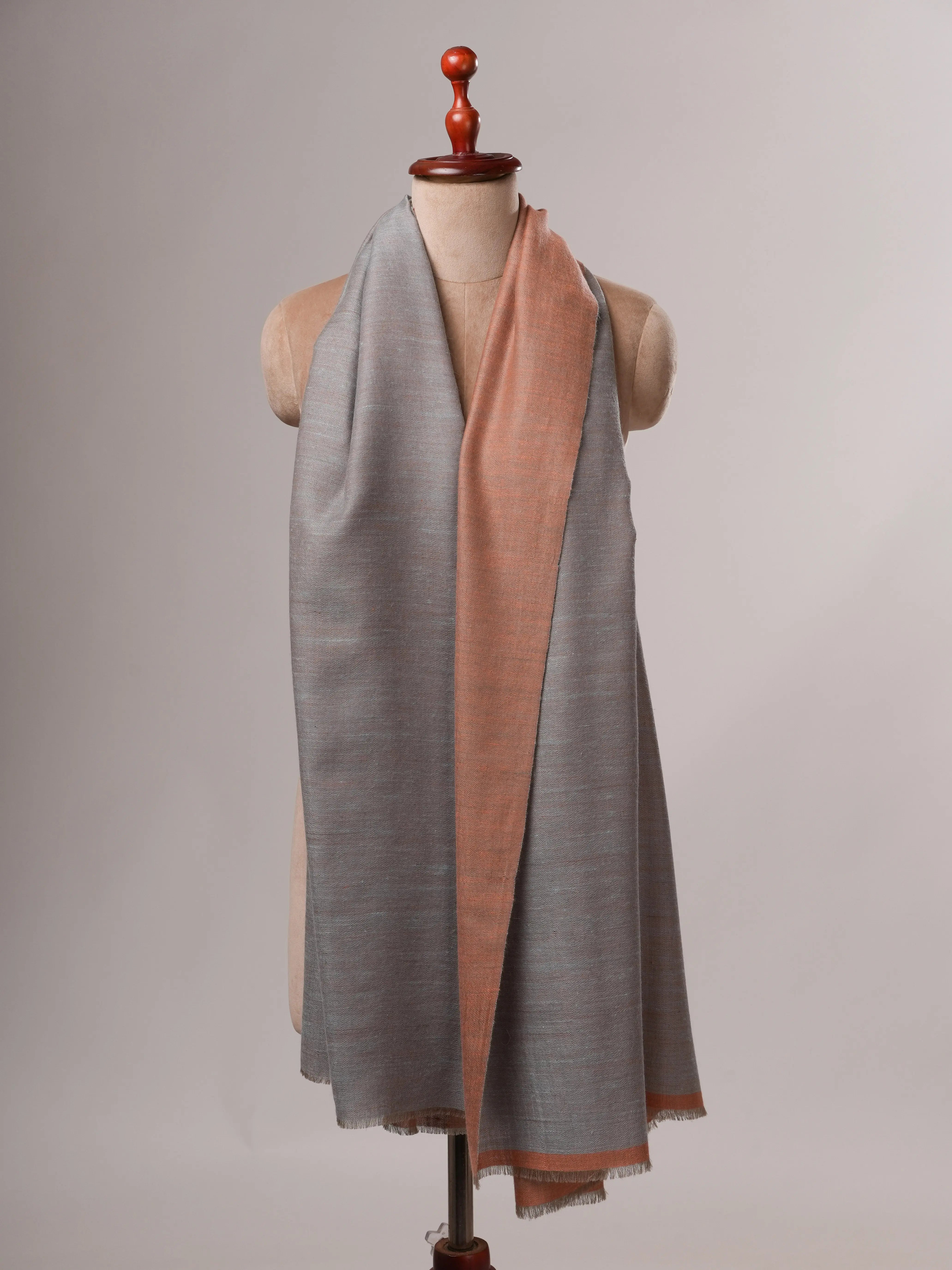 Featherlight Dual Tone Pure Pashmina Shawl, Artisan Crafted Shahkaar