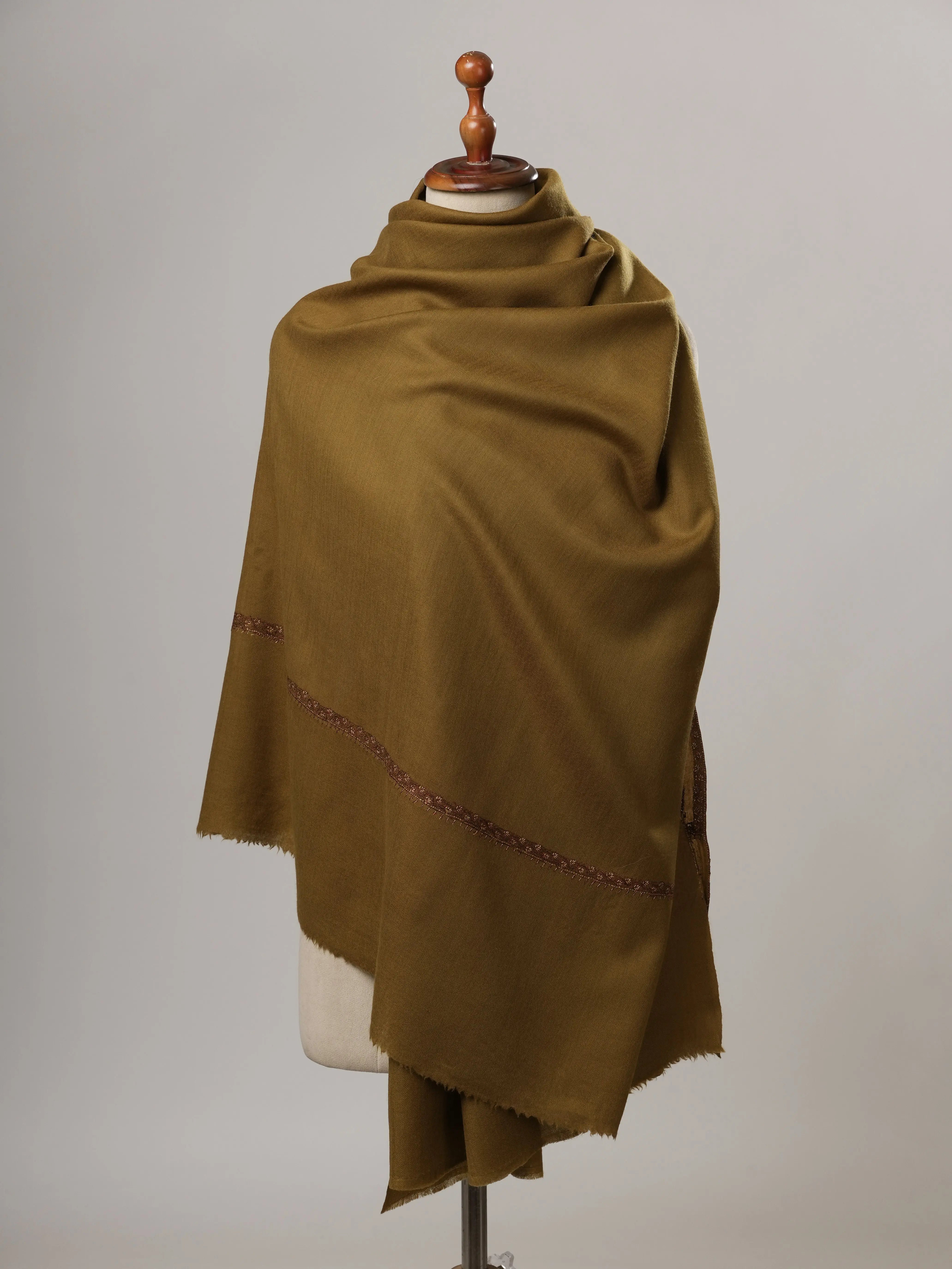 Bail Hand Embroidered Fine Wool Indian Shawl Shahkaar