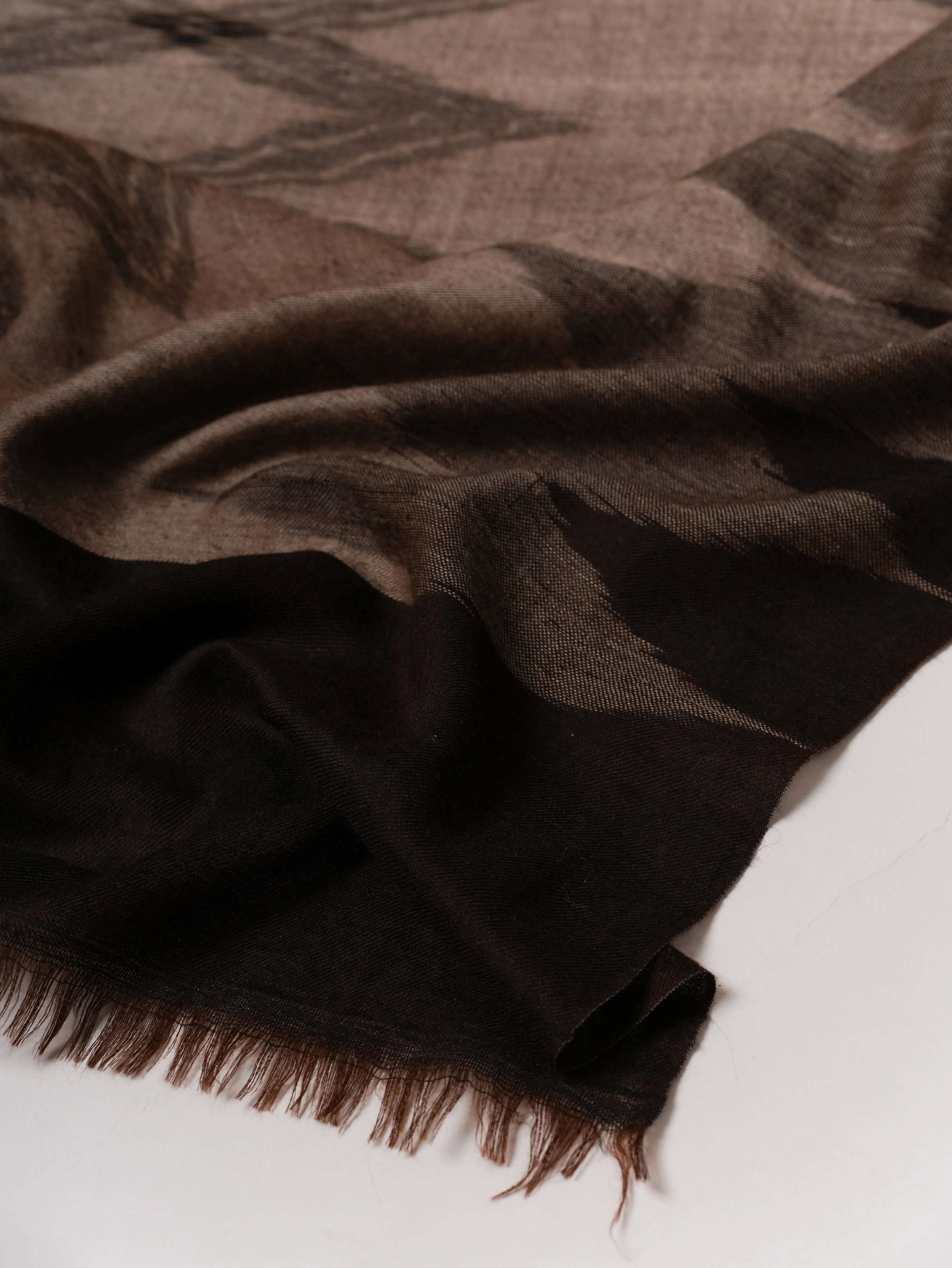 Luxury Handloomed Ikat Pure Pashmina Shawl Shahkaar