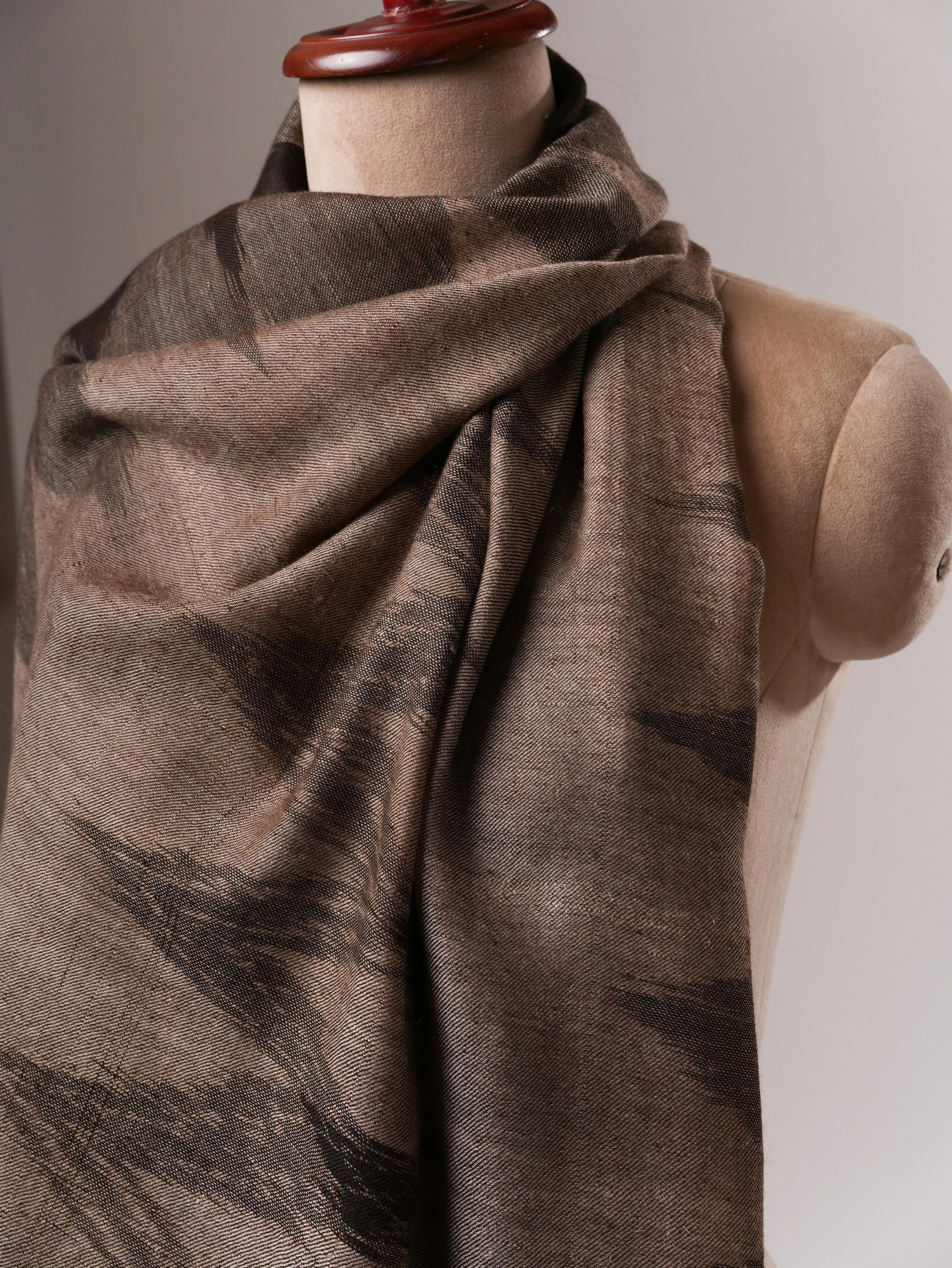 Luxury Handloomed Ikat Pure Pashmina Shawl Shahkaar