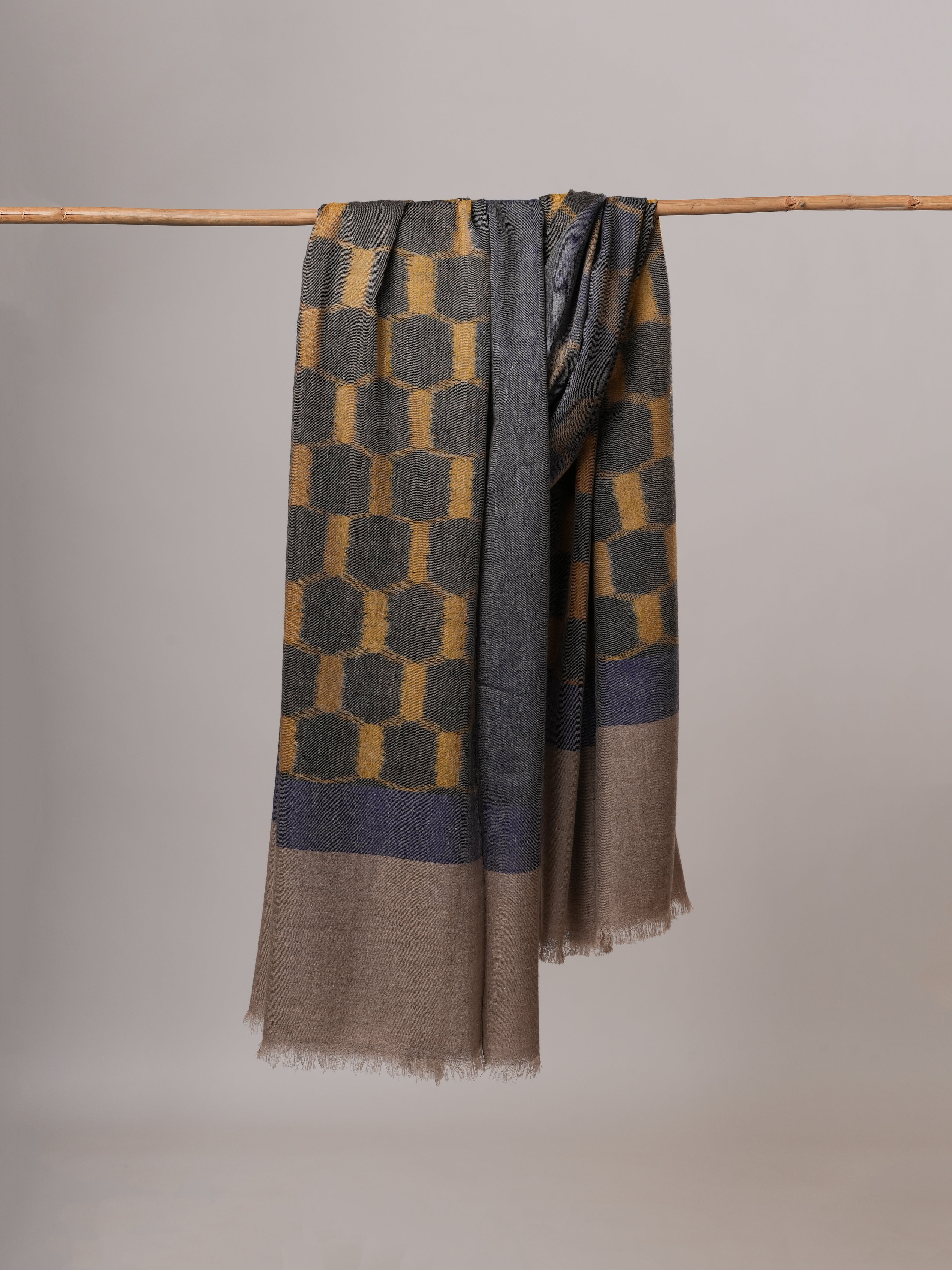 Handloomed Oversized Ikat Soft Pashmina Shawl Shahkaar