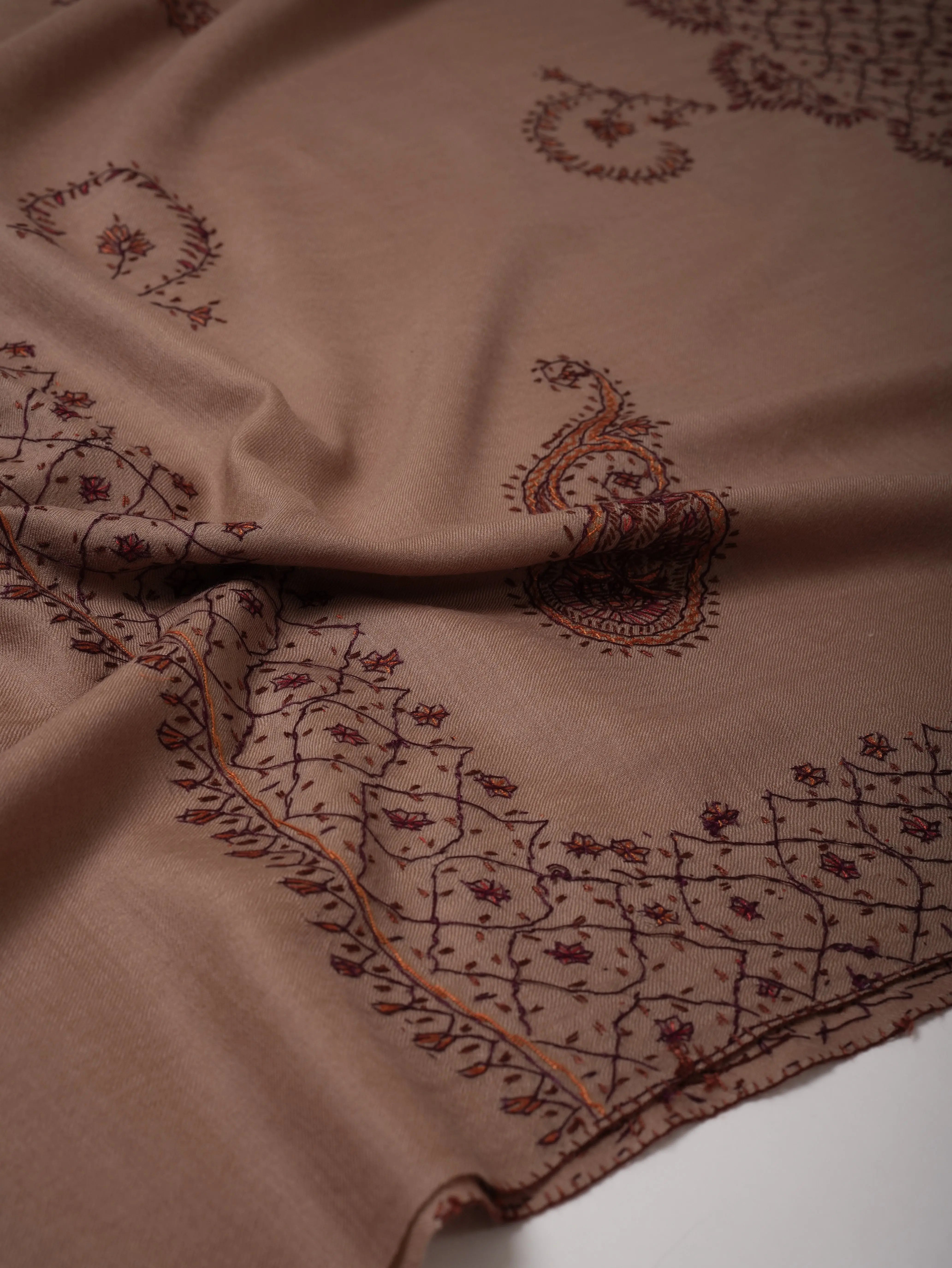 Fine Wool Indian Shawl with Hand Embroidery Shahkaar