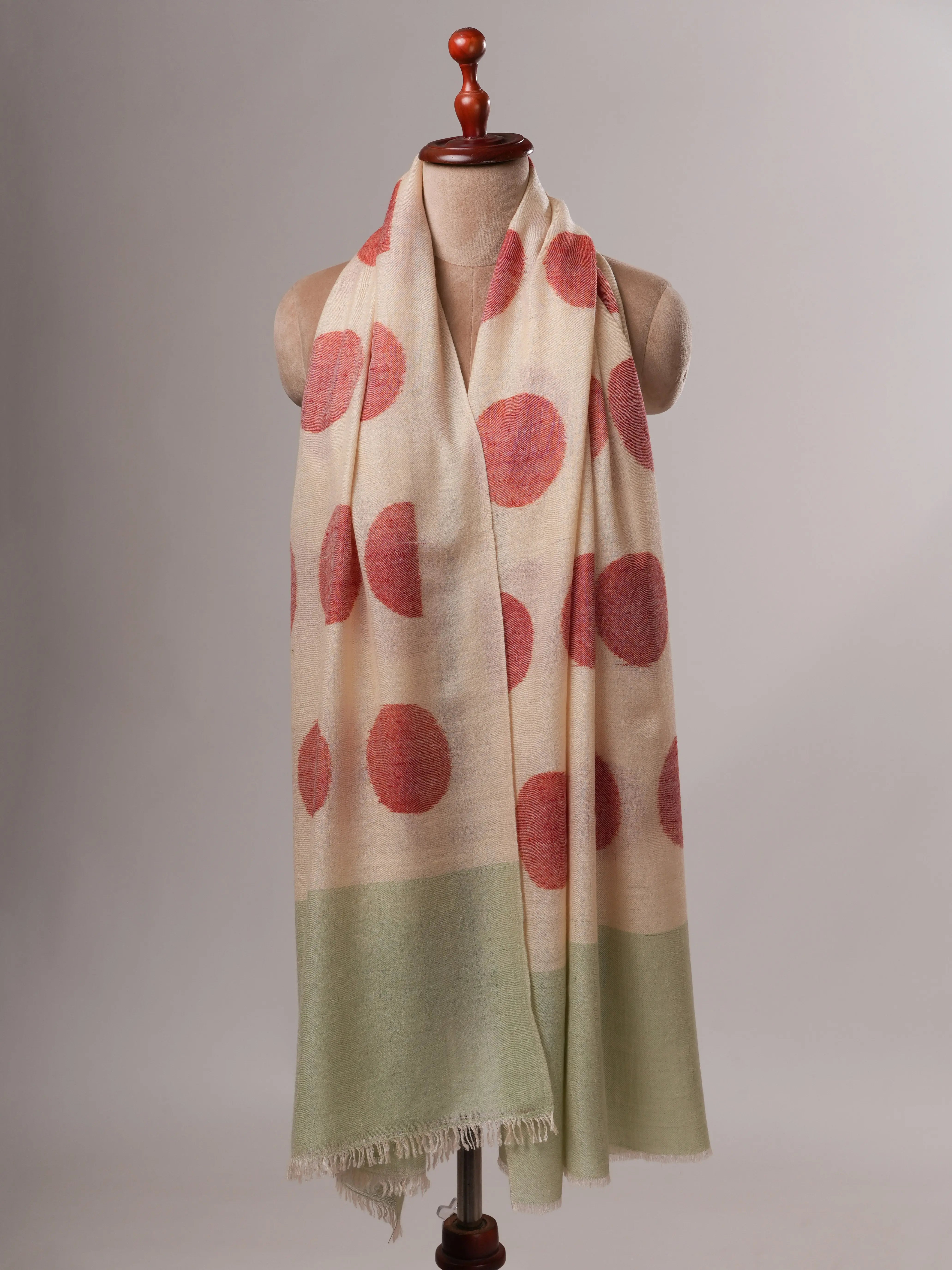 Handwoven Pashmina Shawl with Circular Ikat Weaving Shahkaar