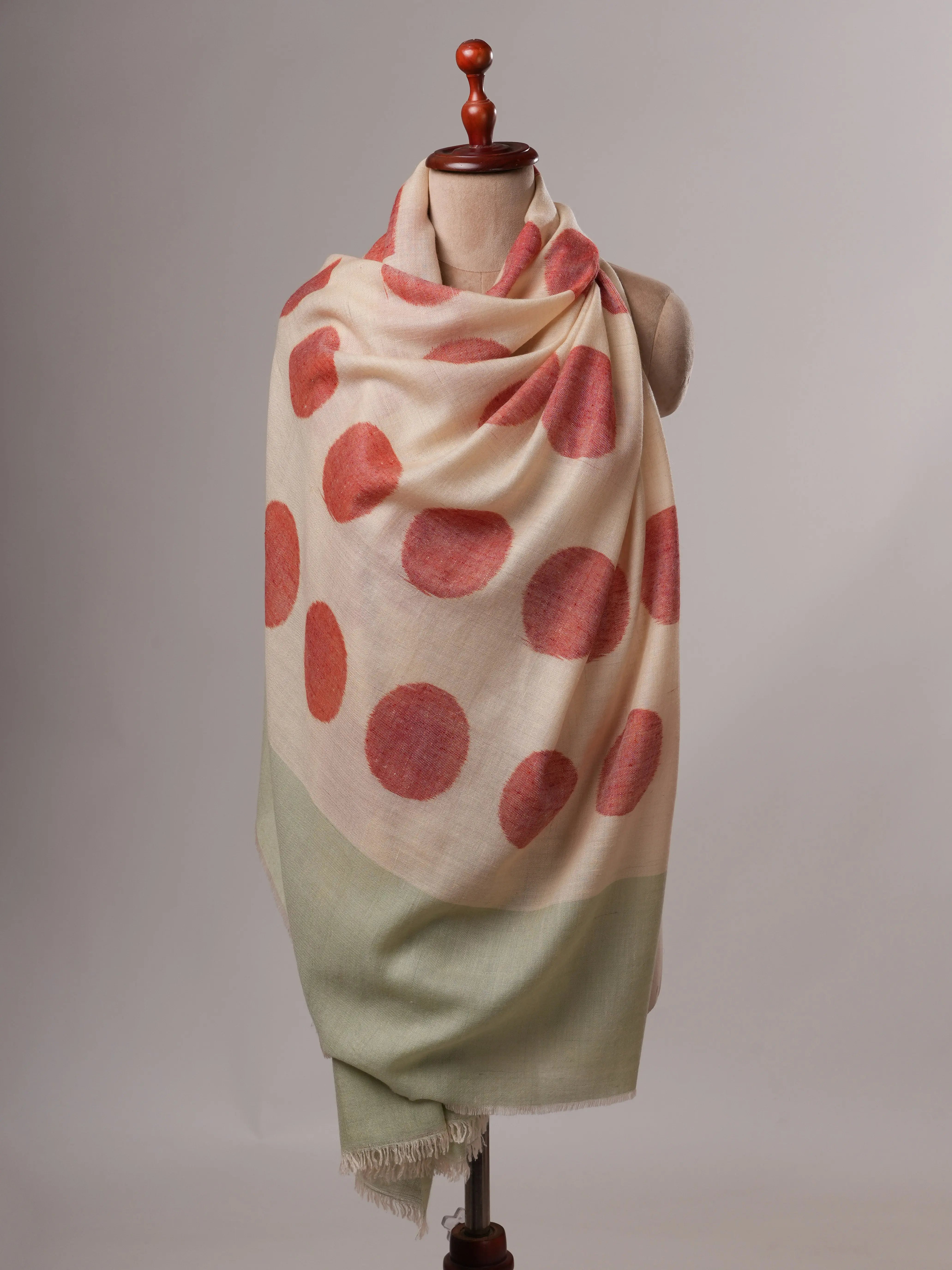 Handwoven Pashmina Shawl with Circular Ikat Weaving Shahkaar