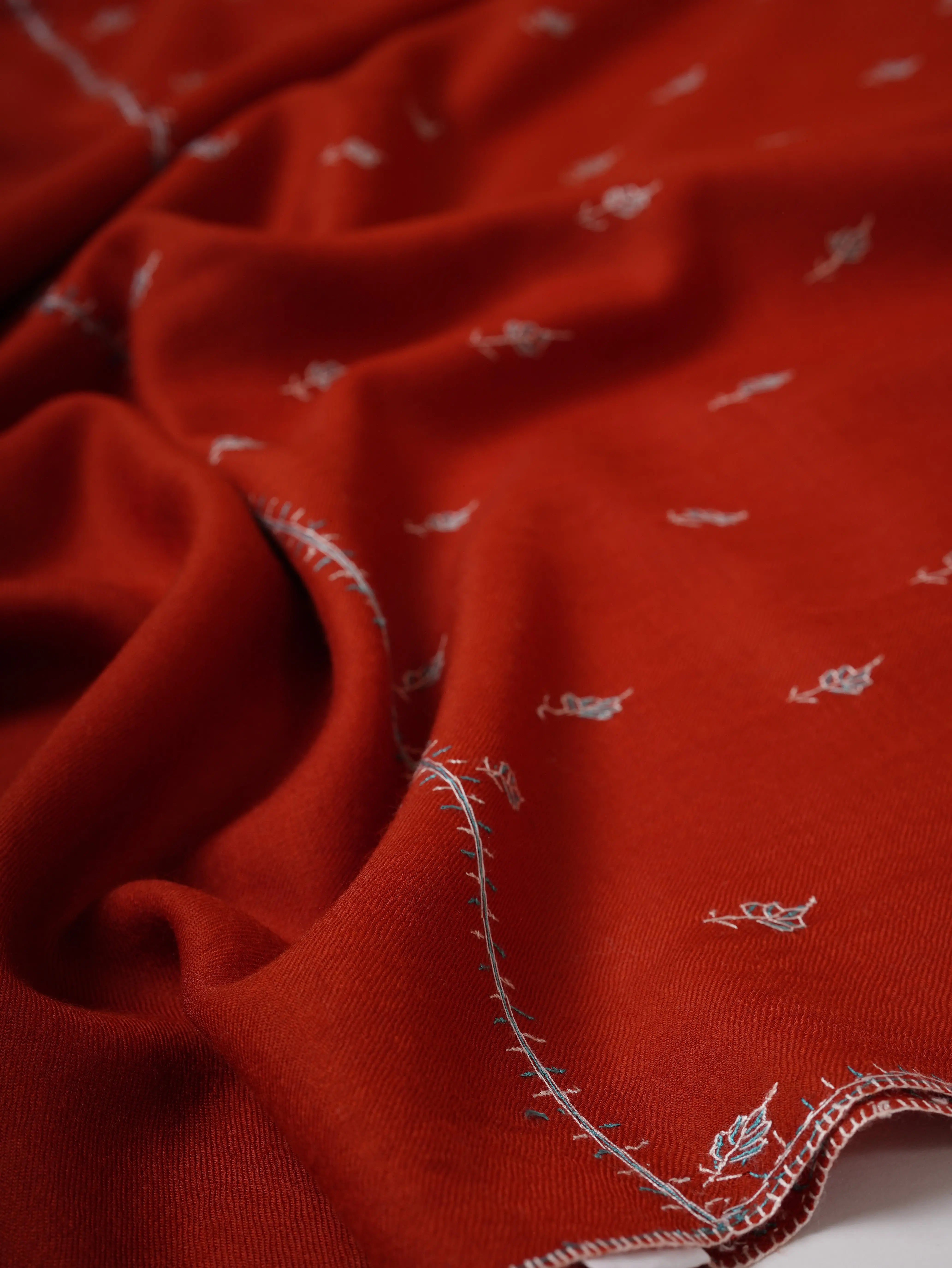 Hand Embroidered Kashmiri Fine Wool Mache Booti Motif Shawl Shahkaar