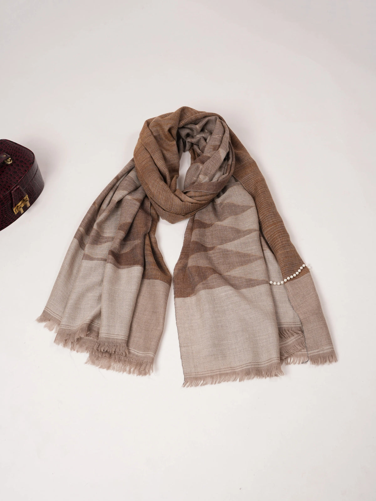 Oversized Handwoven Ikat Dual Shade Soft Pashmina Shawl