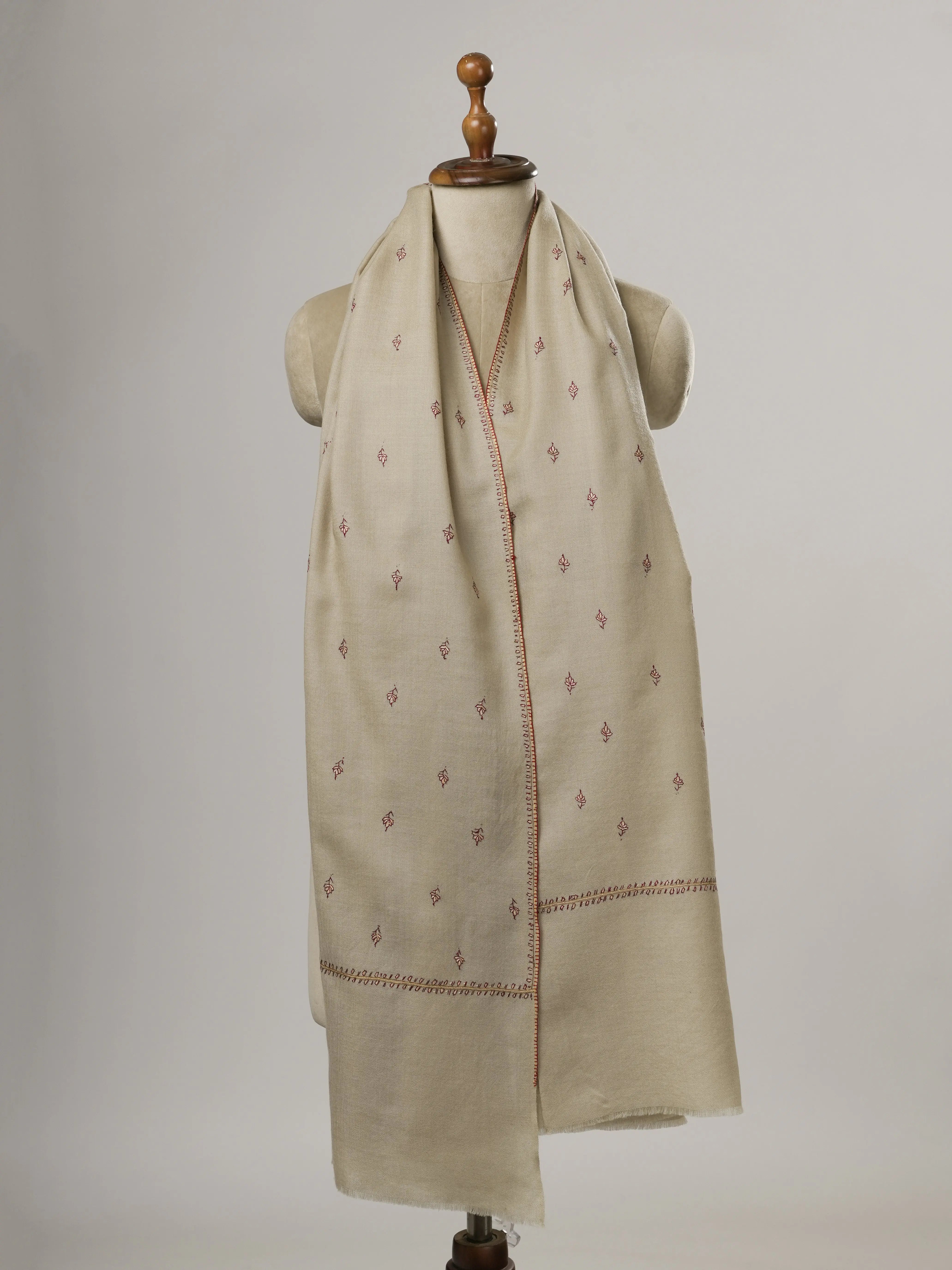 Hand Embroidered Fine Wool Soft Machie Booti Shawl Shahkaar