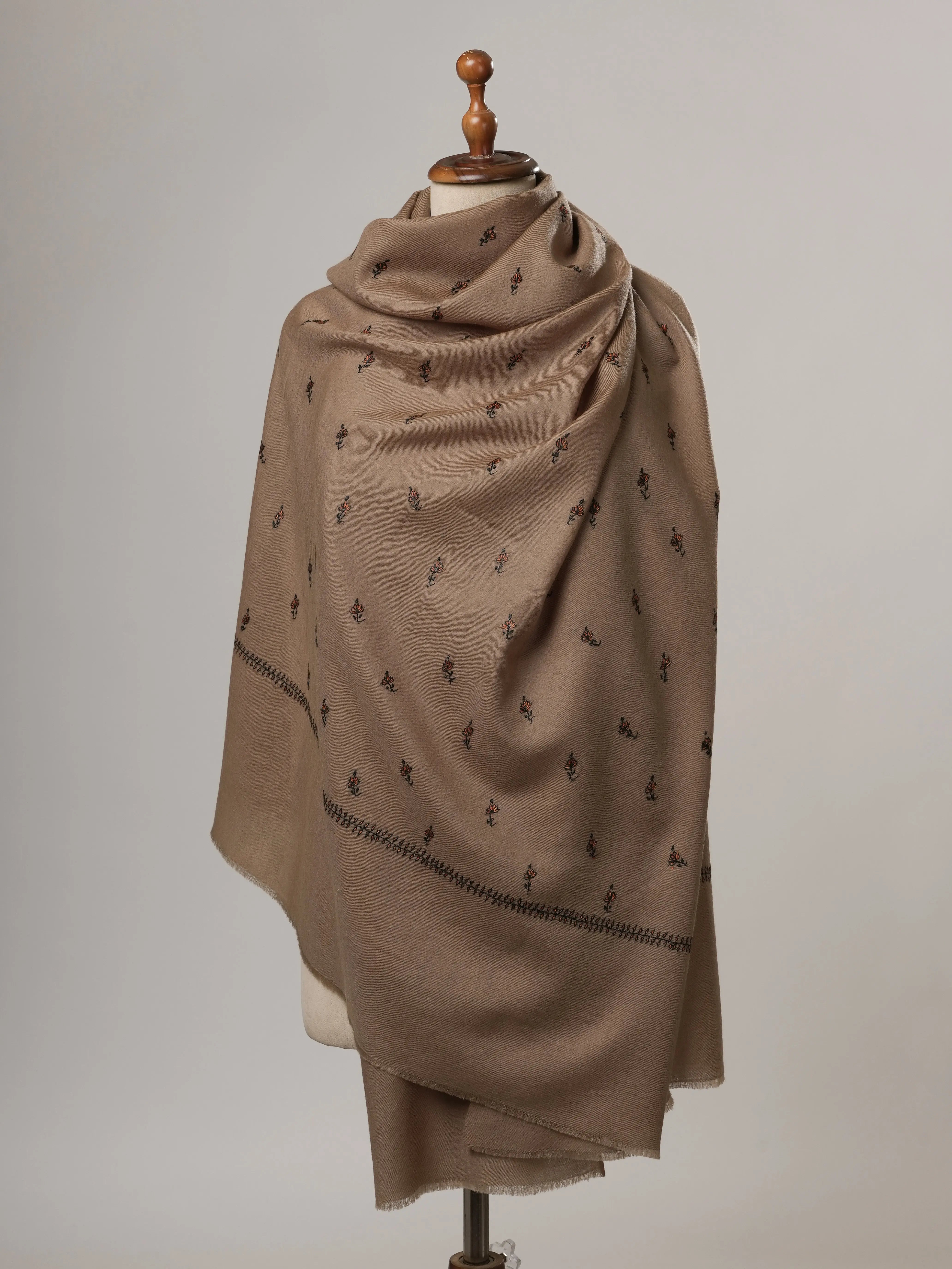 Hand Embroidered Fine Wool Soft Shawl with Machie Booti Shahkaar