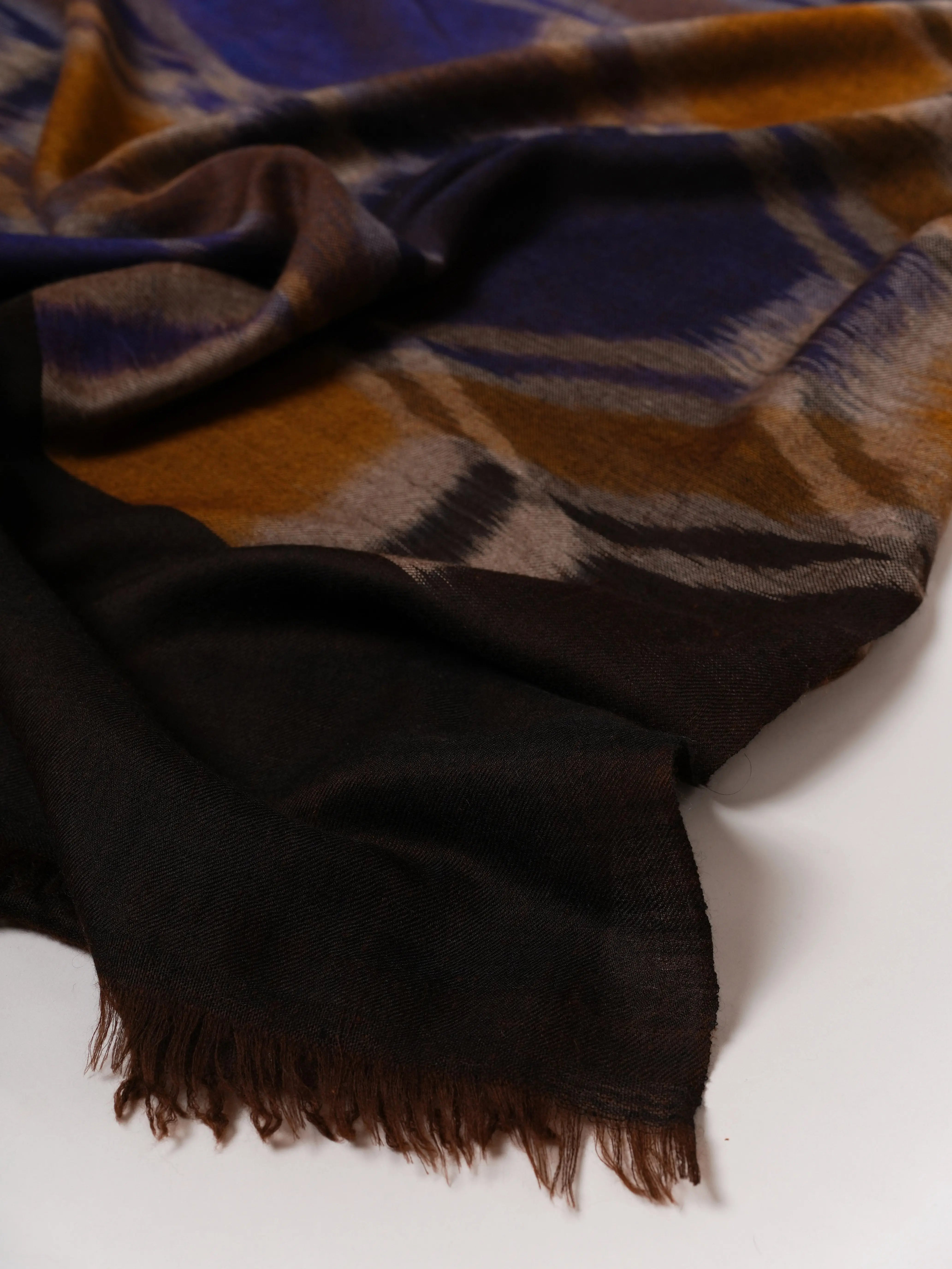 Authentic Handloomed Ikat Pure Pashmina Shawl Shahkaar