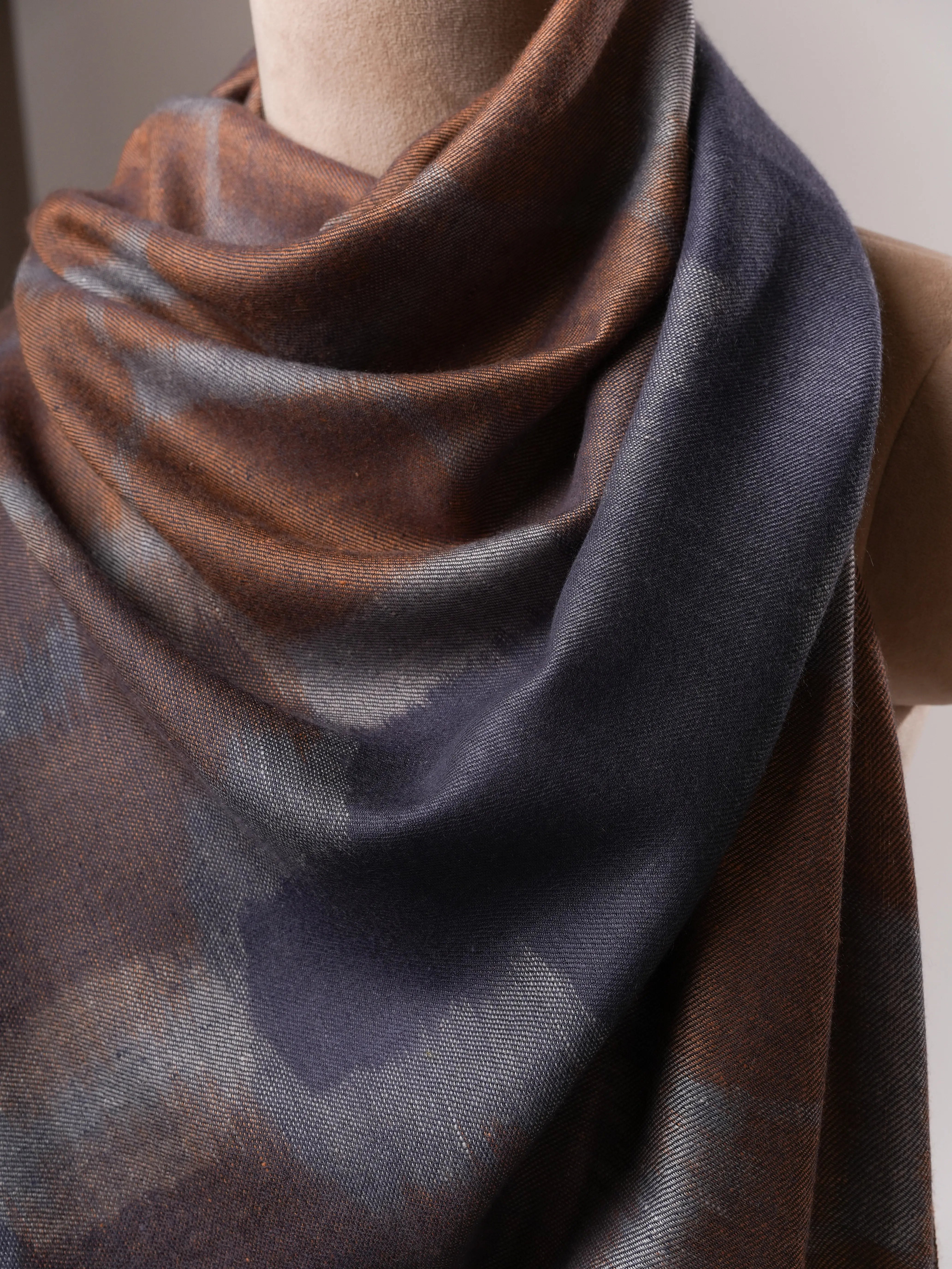 Artisan Crafted Pure Pashmina Shawl with Ikat Weave Shahkaar