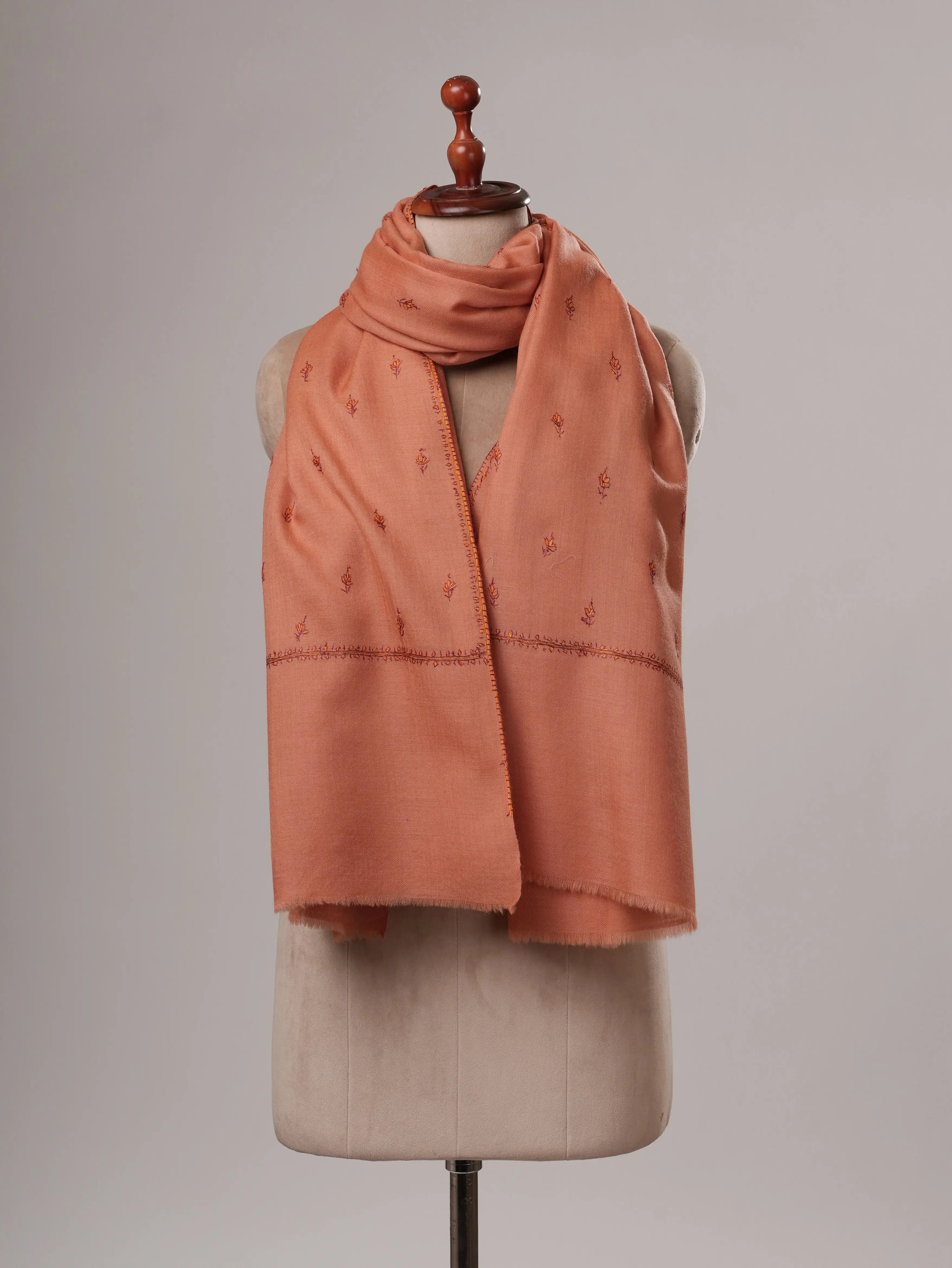 Fine Wool Hand Embroidered Machie Booti Kashmiri Shawl Shahkaar