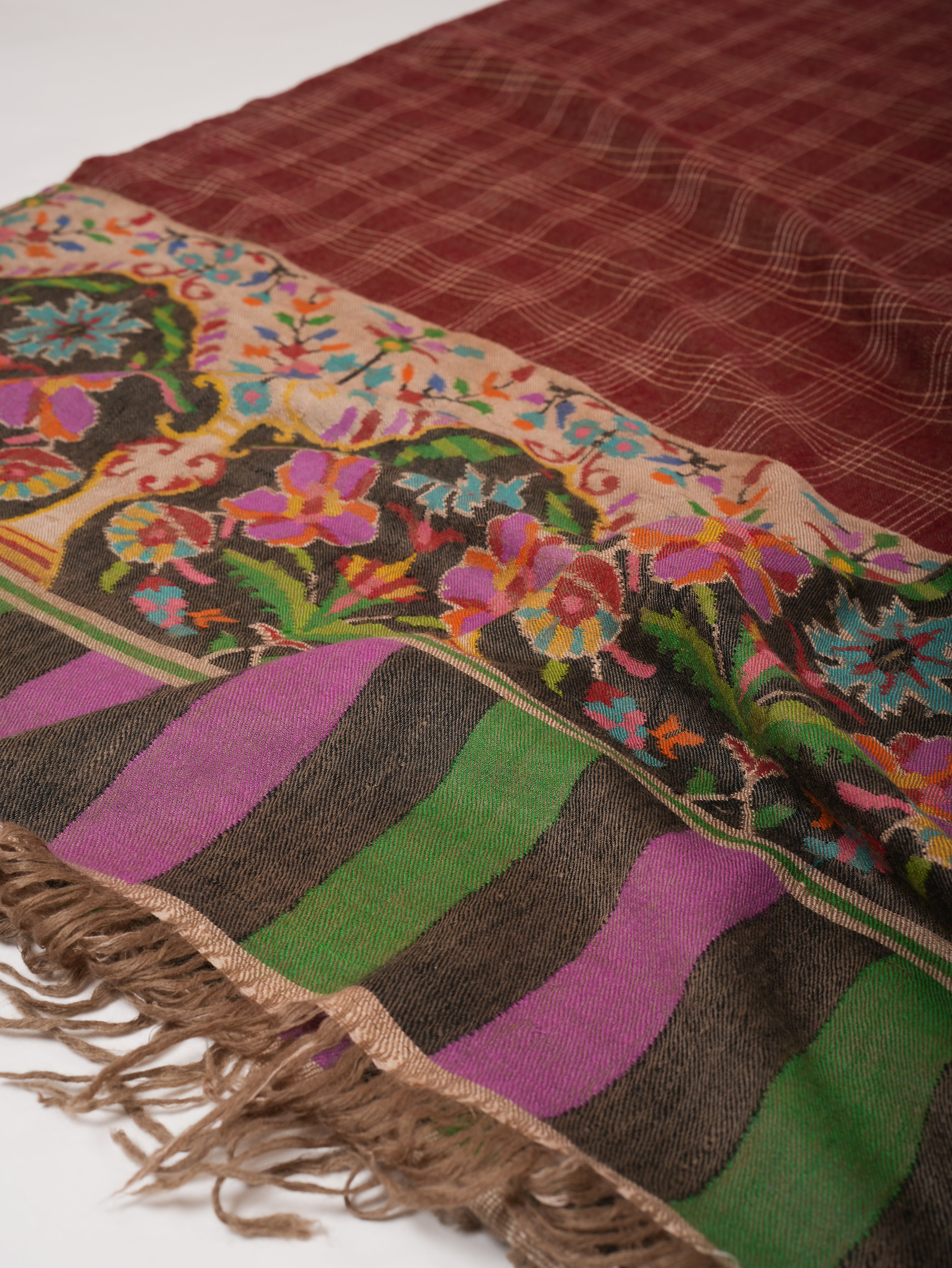 Dual Tone Kani Pashmina Shawl Soft Handwoven Cashmere by Shahkaar