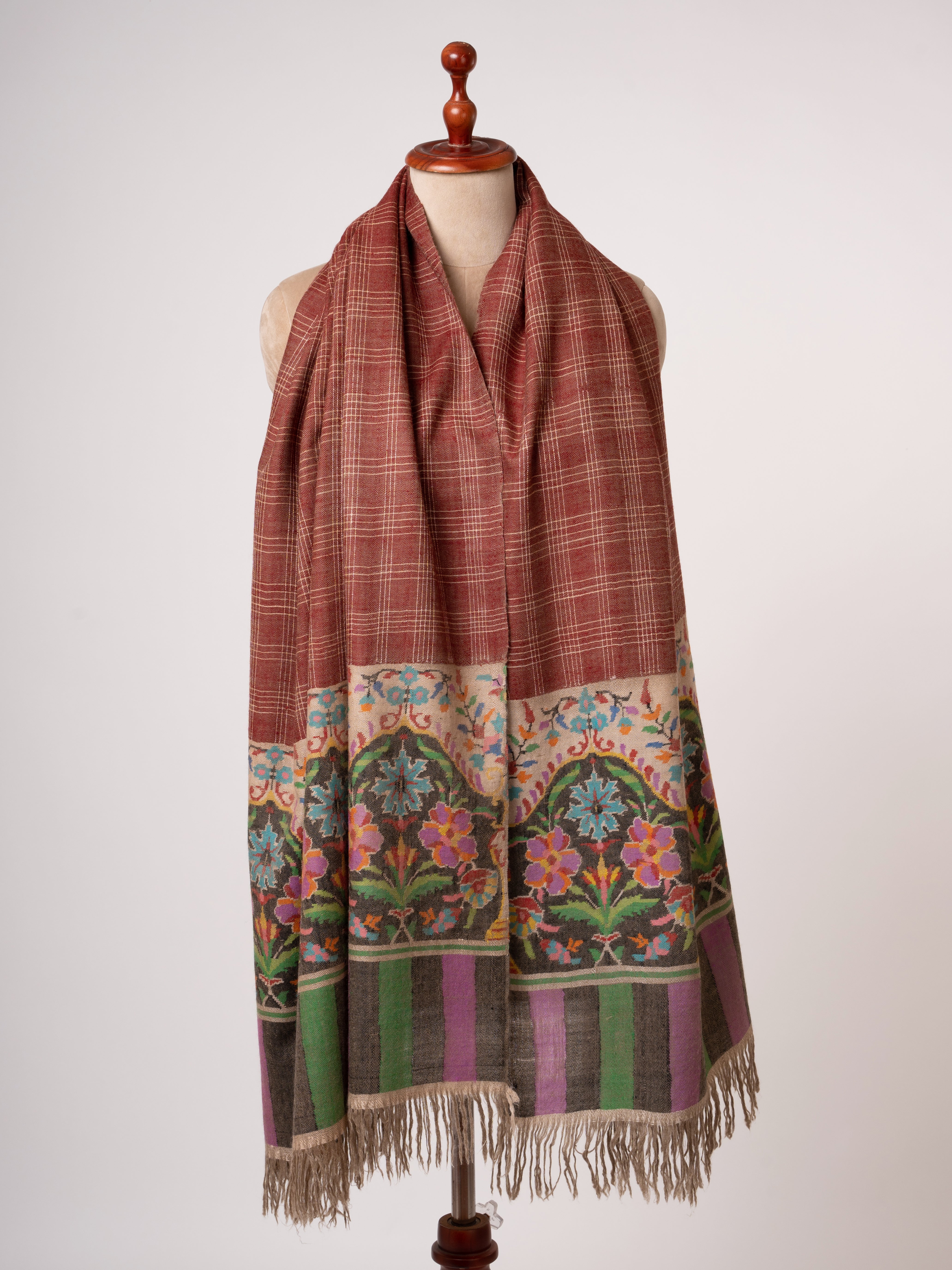 Dual Tone Kani Pashmina Shawl Soft Handwoven Cashmere by Shahkaar