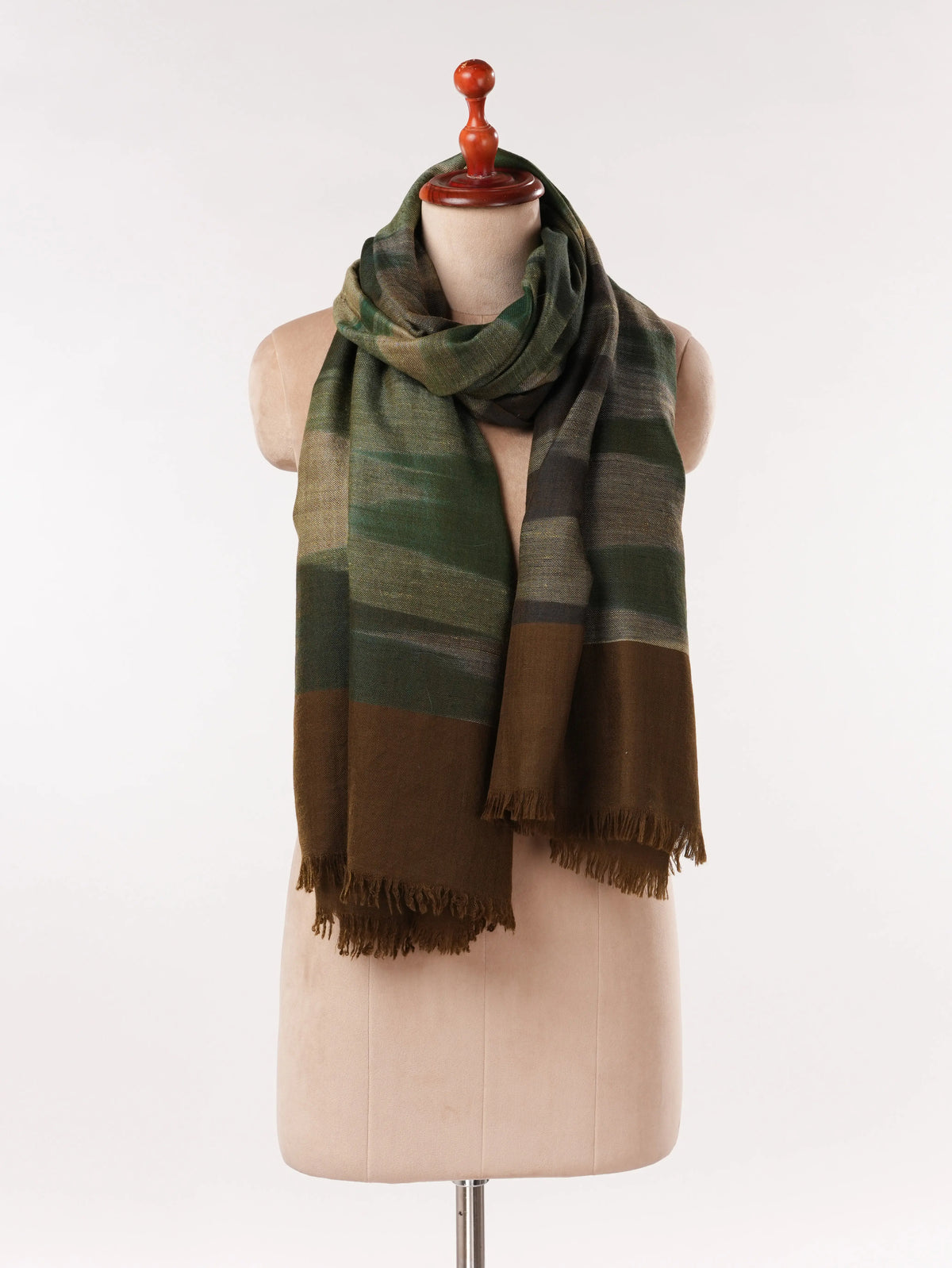 Handwoven Classic Pashmina Shawl with Ikat Weaving