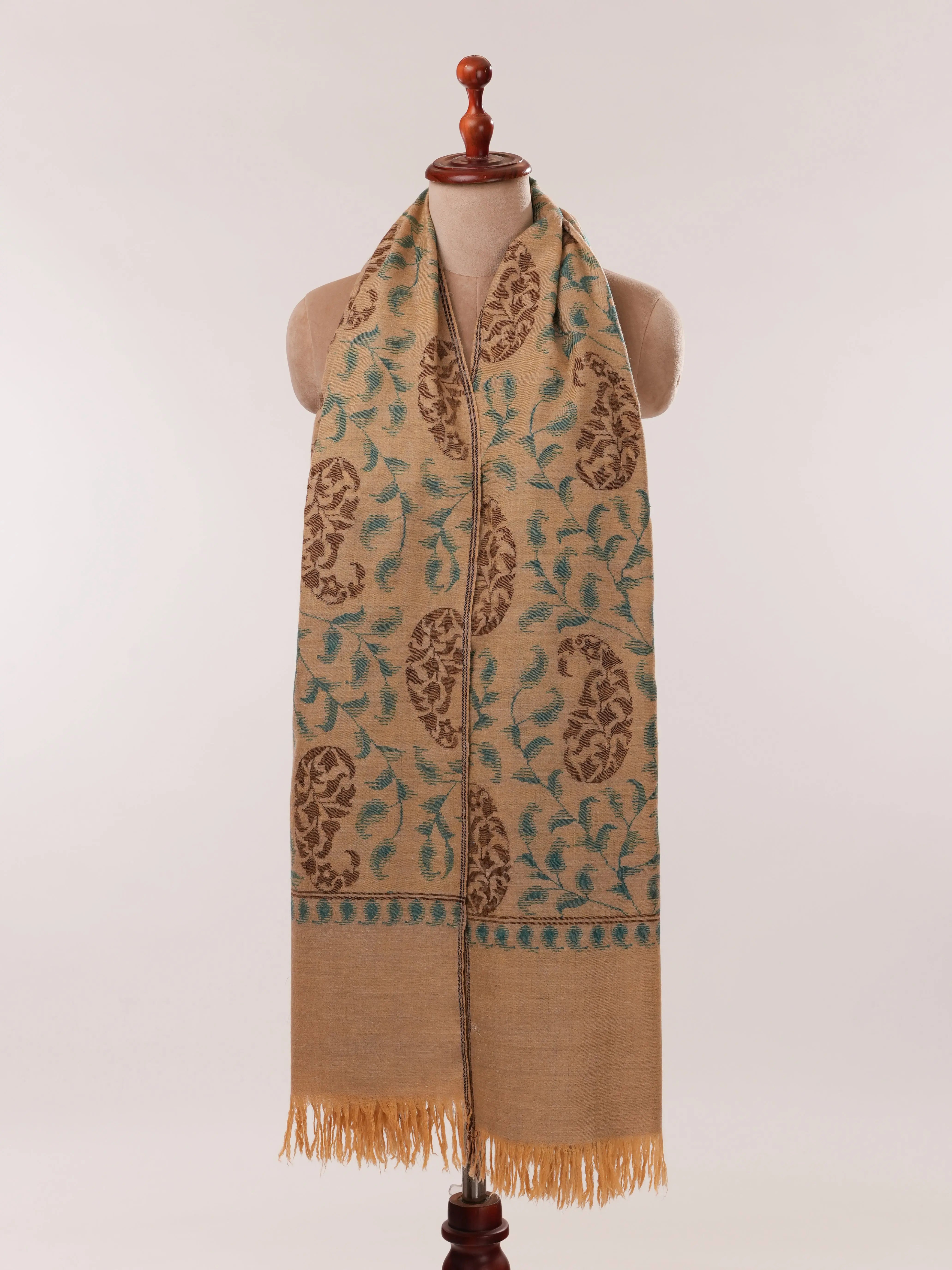 Camel Color Handwoven Kani Kashmiri Pashmina Shawl Shahkaar.com