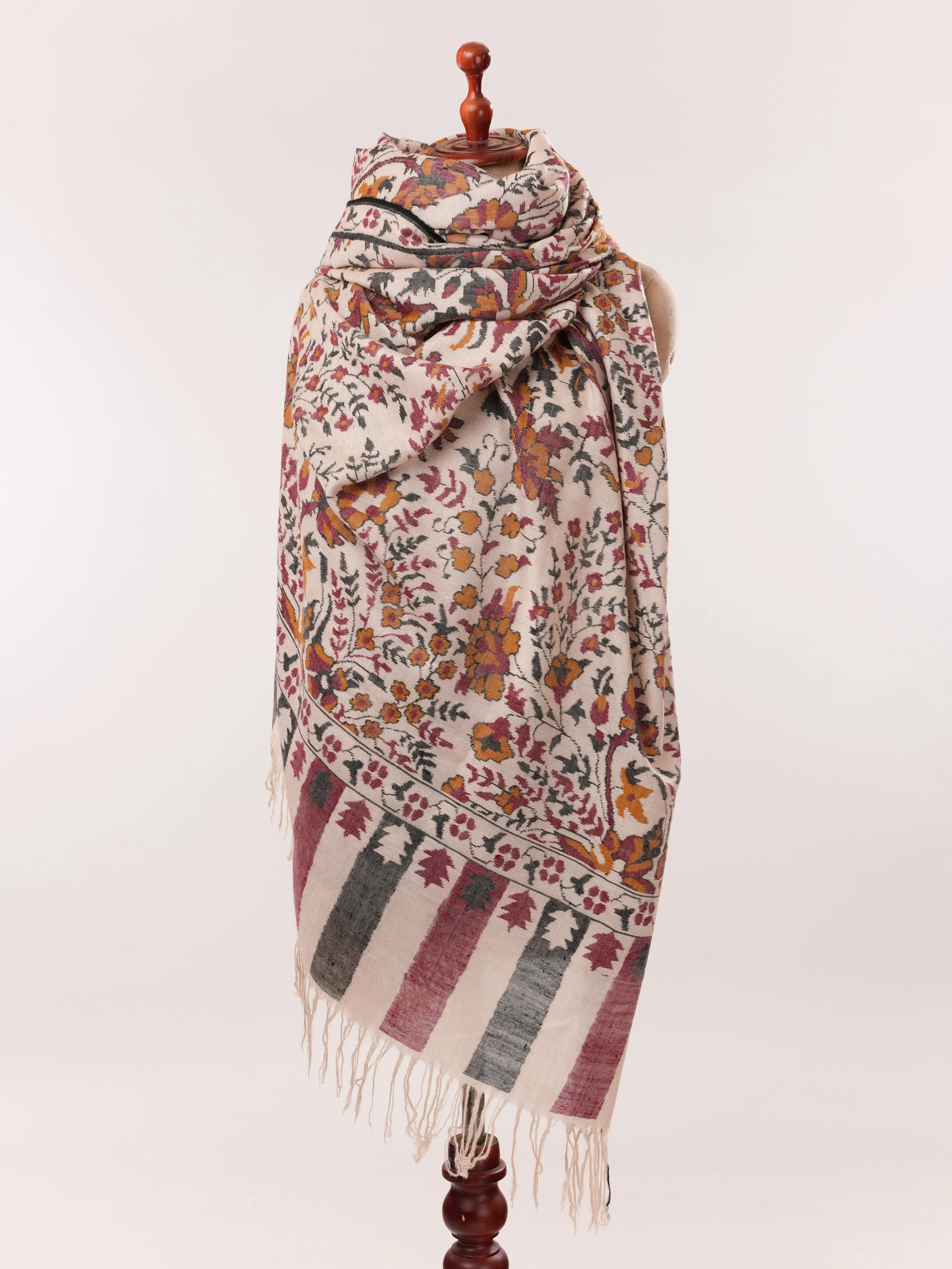 Oversized Kashmiri Handwoven Kani Pure Pashmina Shawl Shahkaar.com