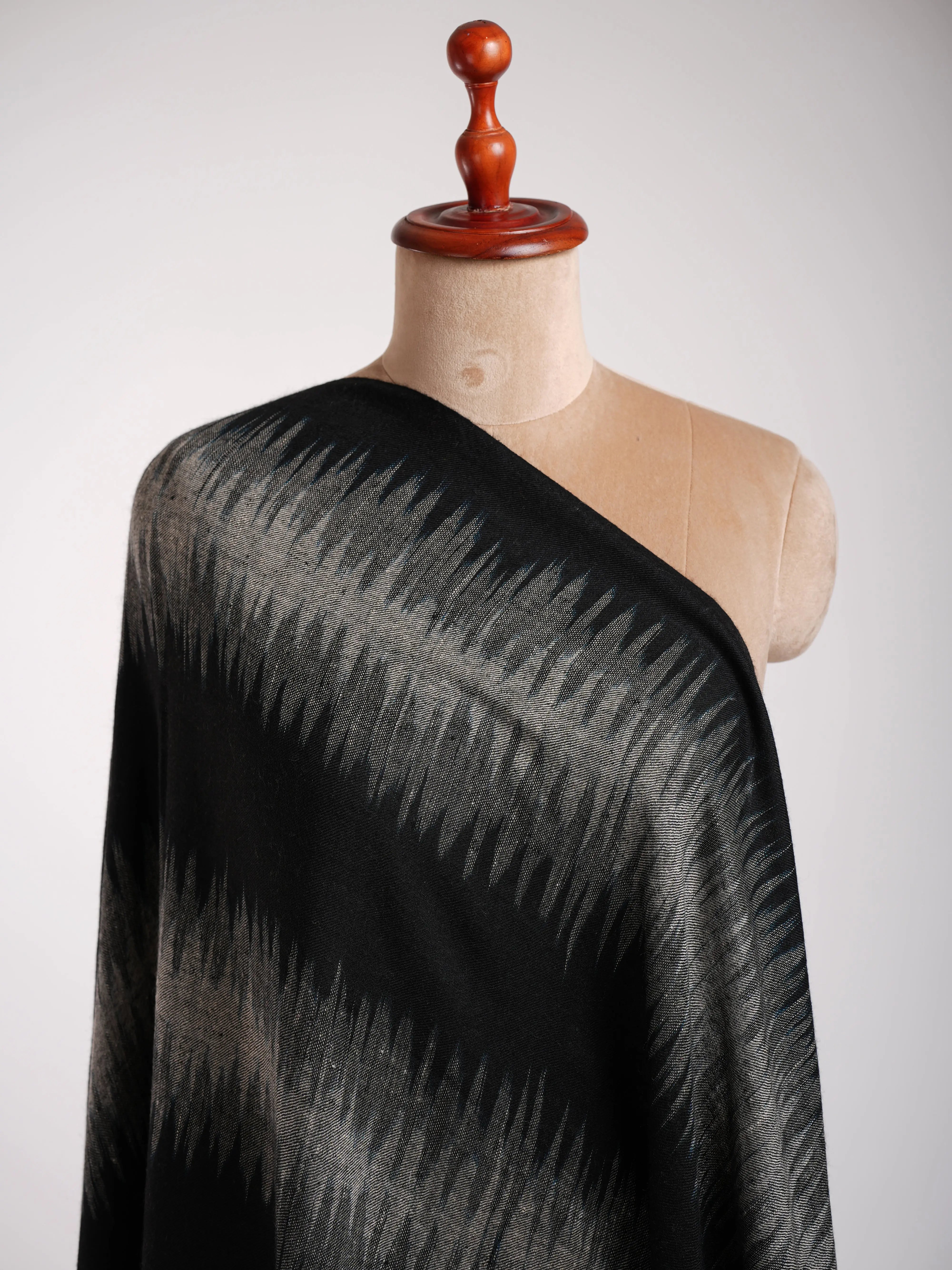 Zebra Stripe Black and White Artistic Pashmina Shawl Shahkaar