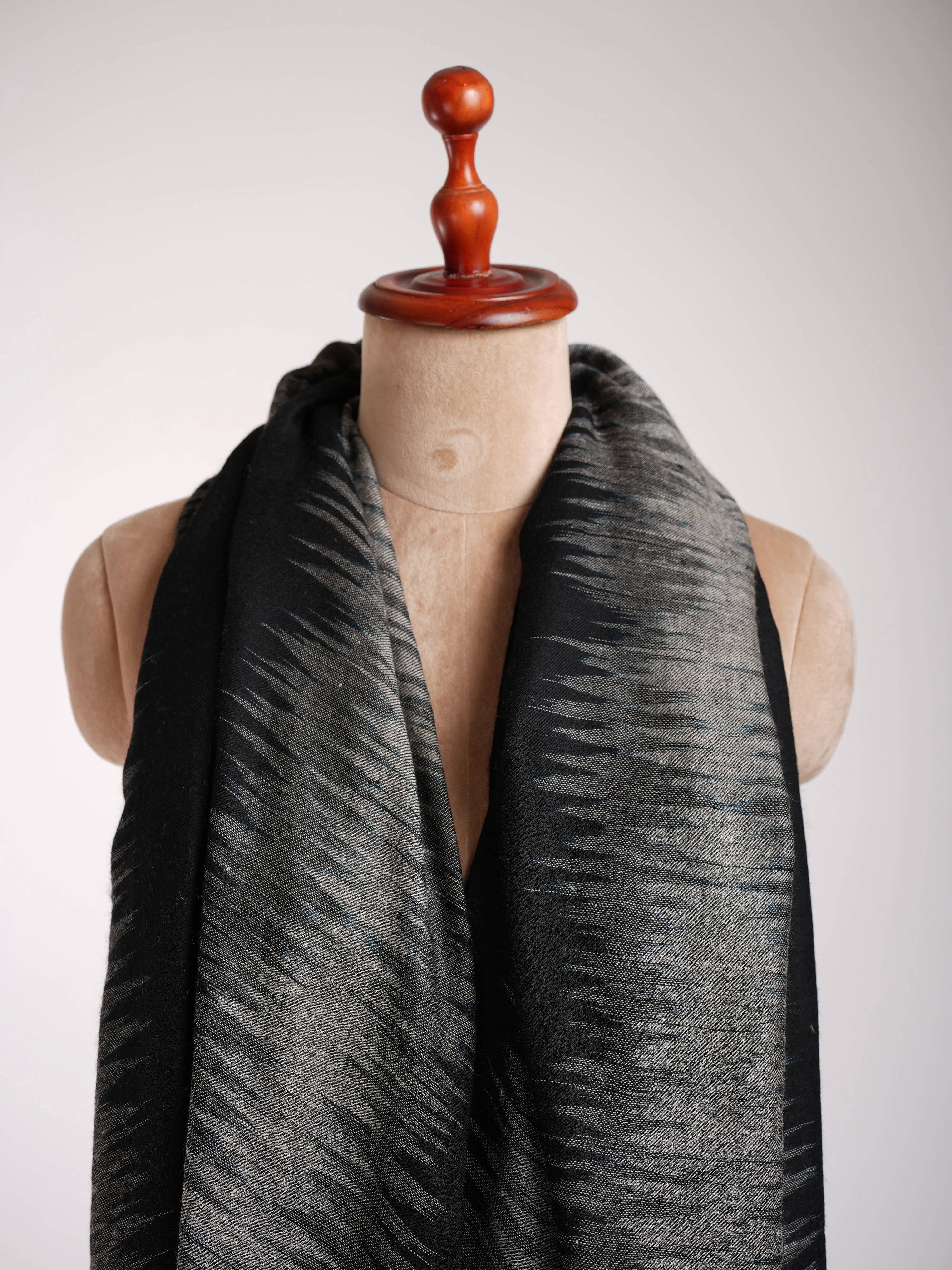 Zebra Stripe Black and White Artistic Pashmina Shawl Shahkaar