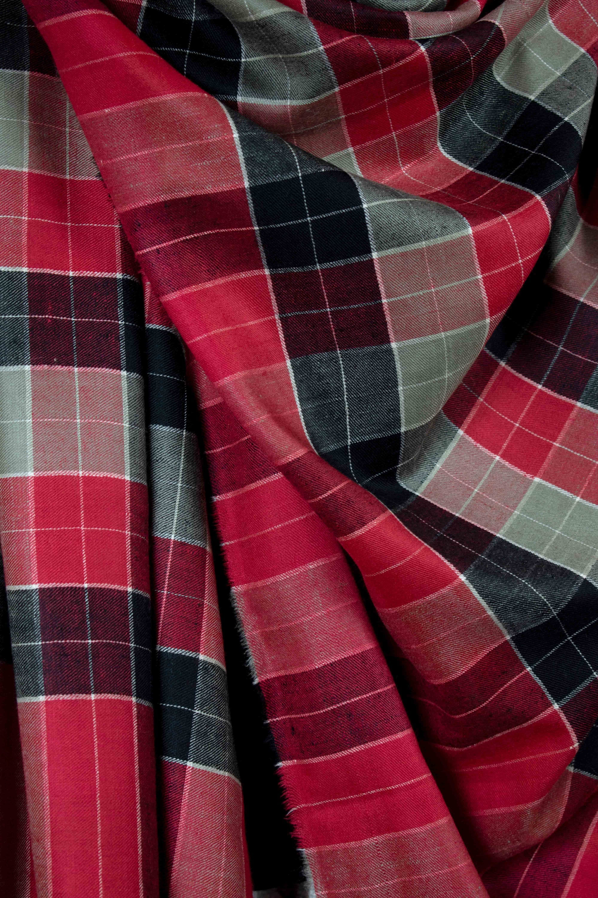 Checkster Pure Pashmina/Cashmere Shawl, Handwoven on Hand loom in Kashmir, Luxury, Masterpiece, Gift, King of Wool, Tight Weave Shahkaar