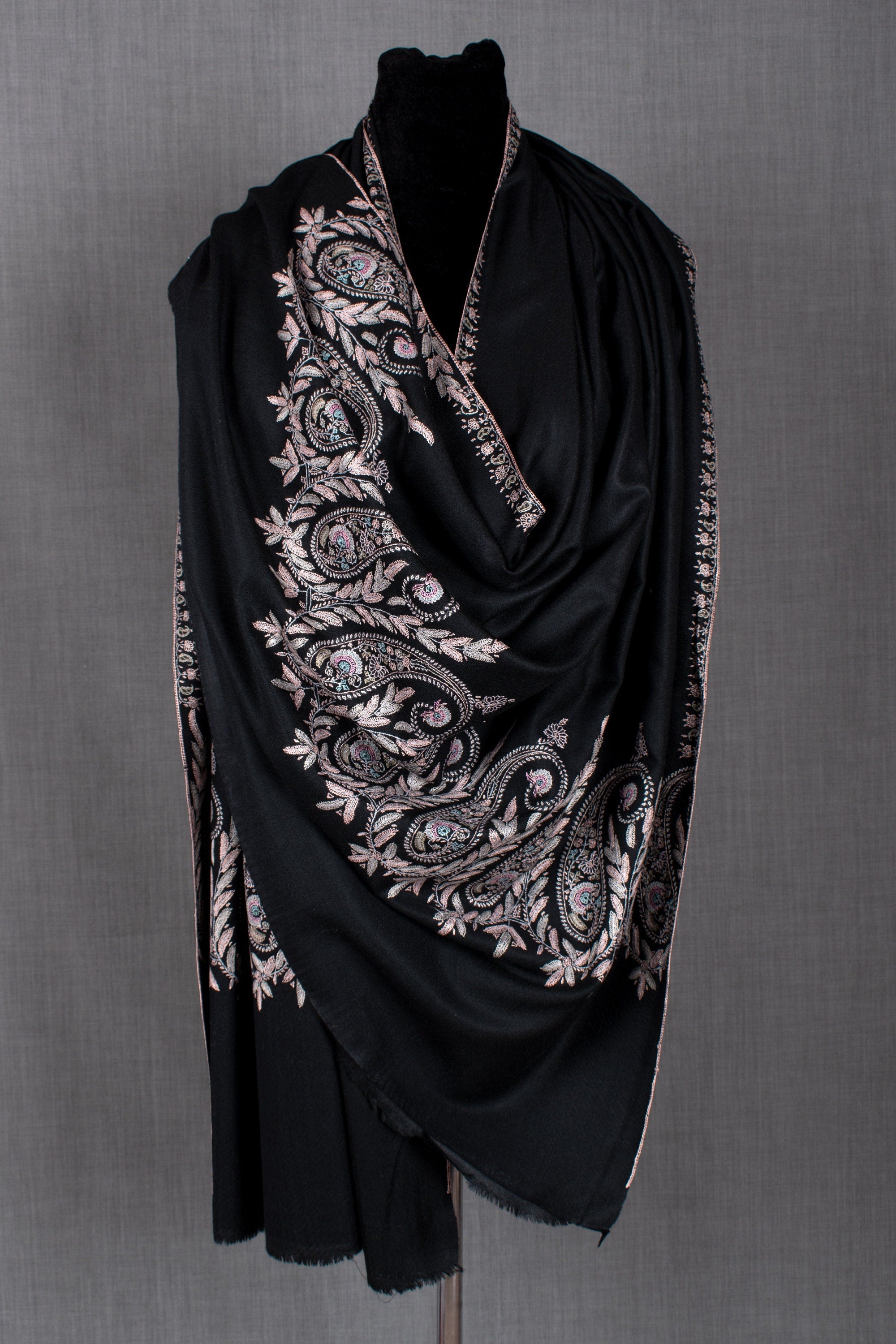 Mahnoor Kashmiri Palla Shawl, Pure Pashmina Handwoven Wrap, Woman, 40x80"