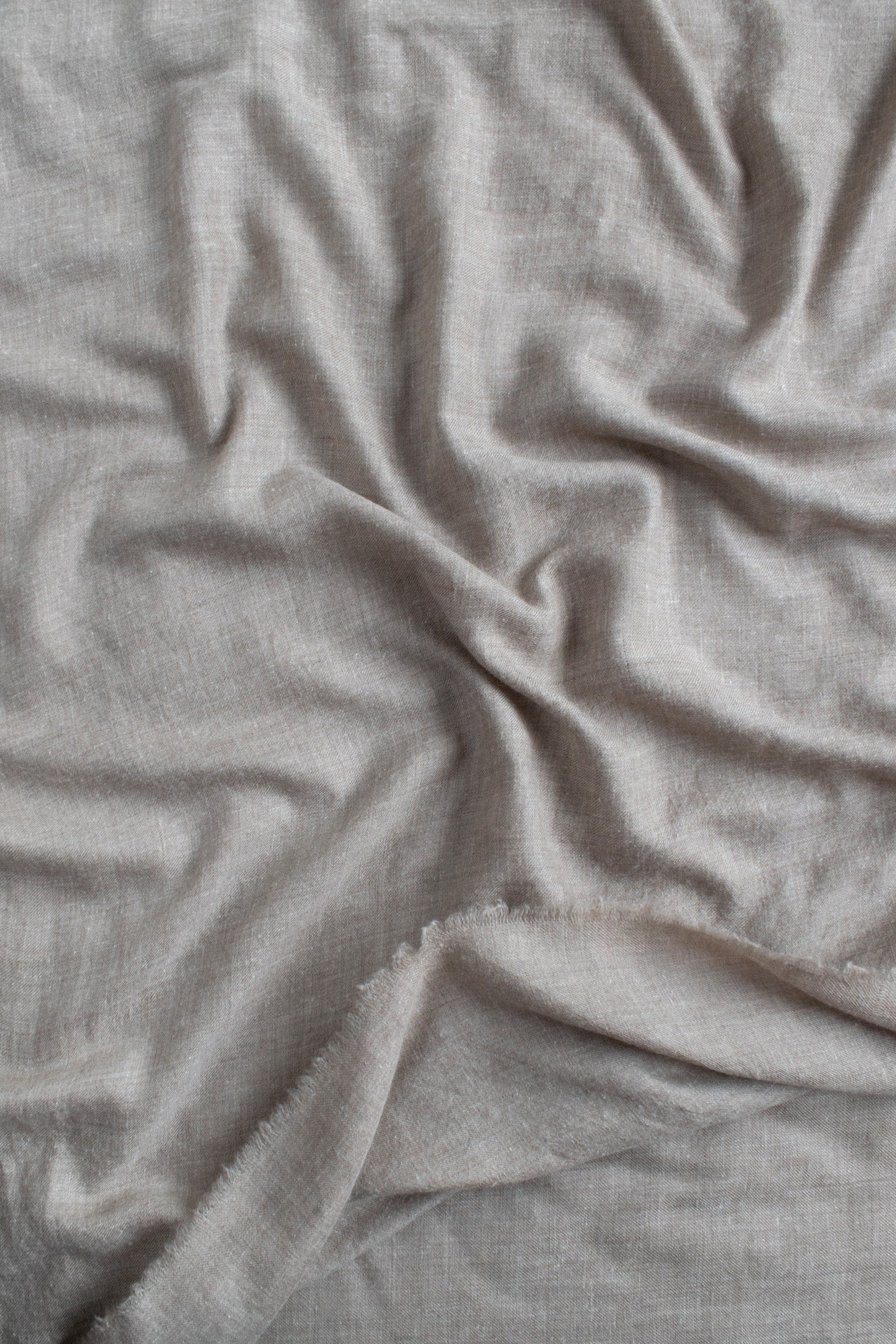 Natural Zati Handwoven Cashmere Fabric | Pure Pashmina by the Yard | Handloom Pashmina | Sustainable Sewing Fabric | DIY Shawl Material Shahkaar