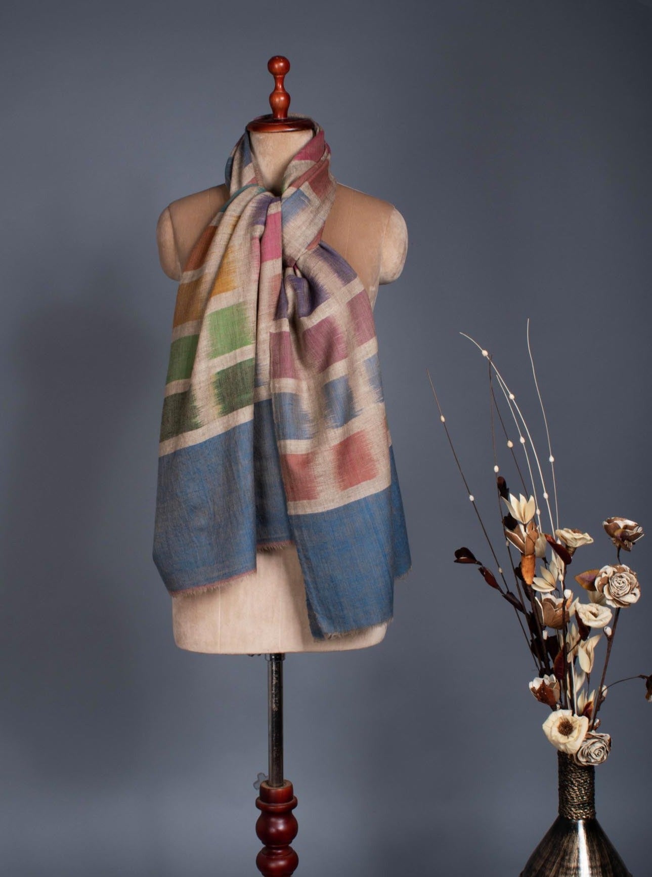 12 colori Fine artistico Ikat Pashmina - Cuttack