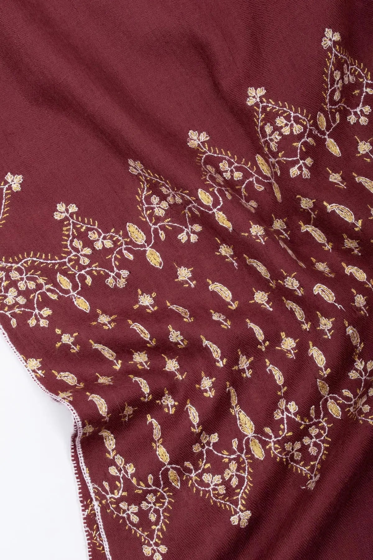 Baby Soft Embroidered Cashmere Scarf with Fine Needlework Shahkaar
