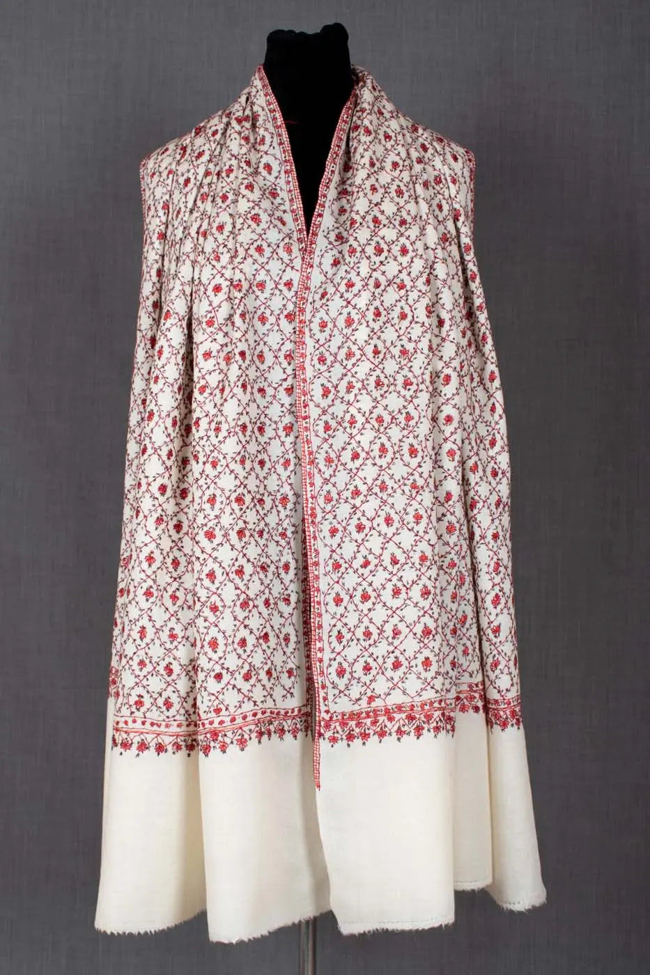 WOOLLEN SHAWL White #23 Shahkaar