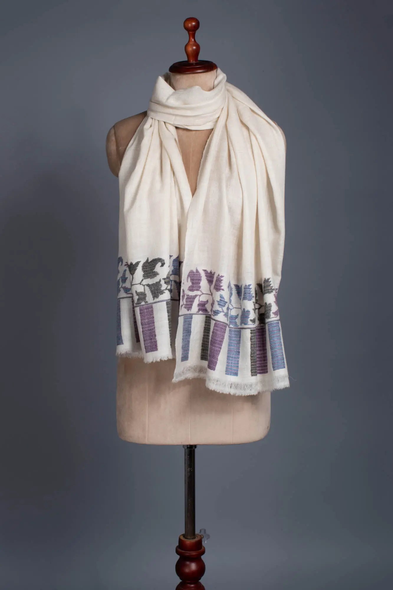 Ivory Kani Pashmina Scarf - SINTRA Shahkaar