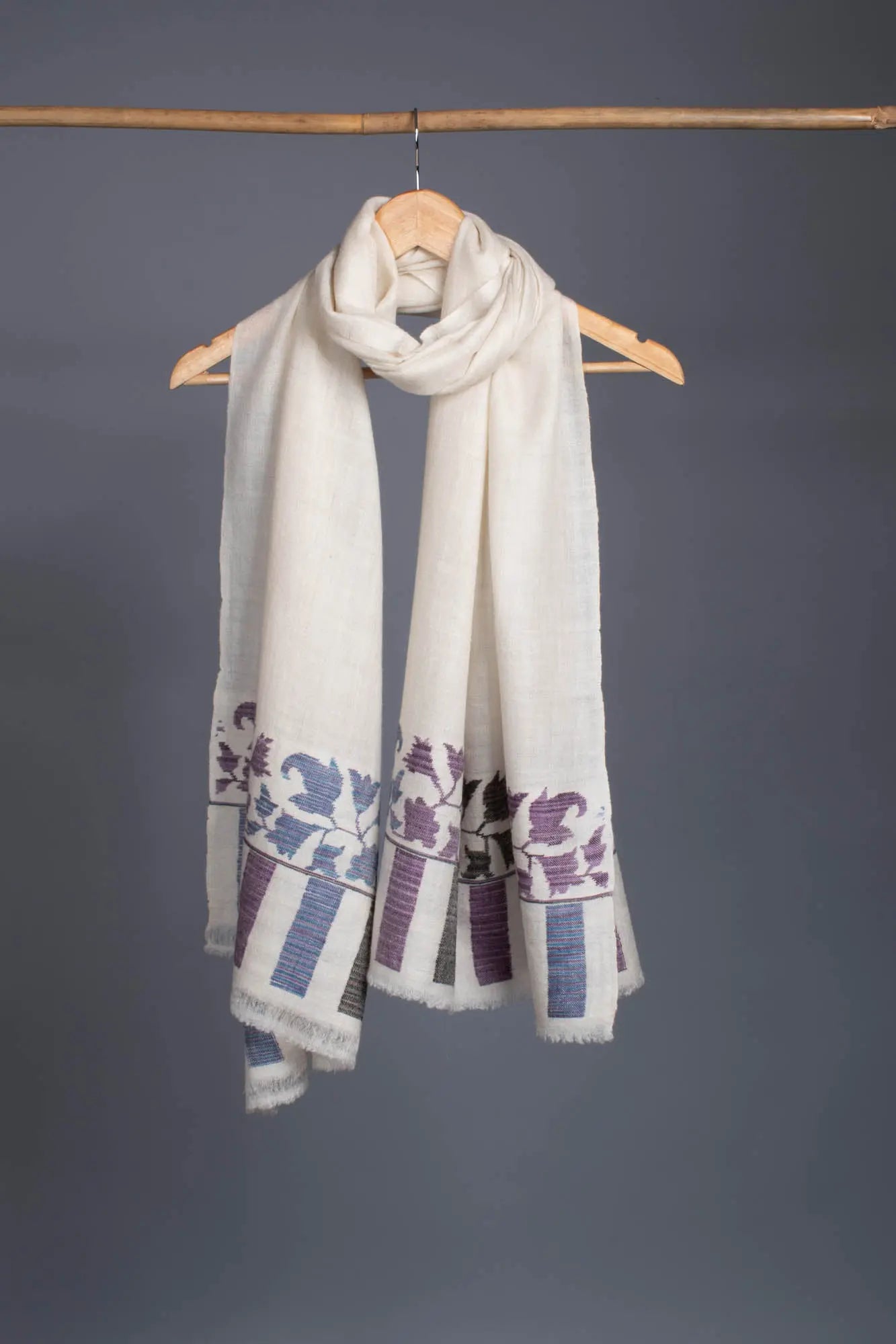 Ivory Kani Pashmina Scarf - SINTRA Shahkaar